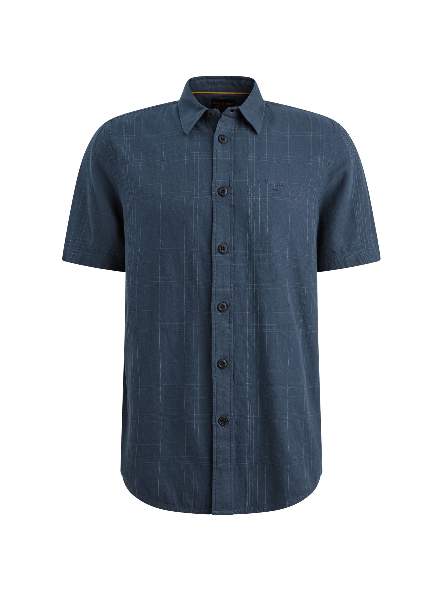 Short Sleeve Shirt Slubgrid, Bijou Blue #1
