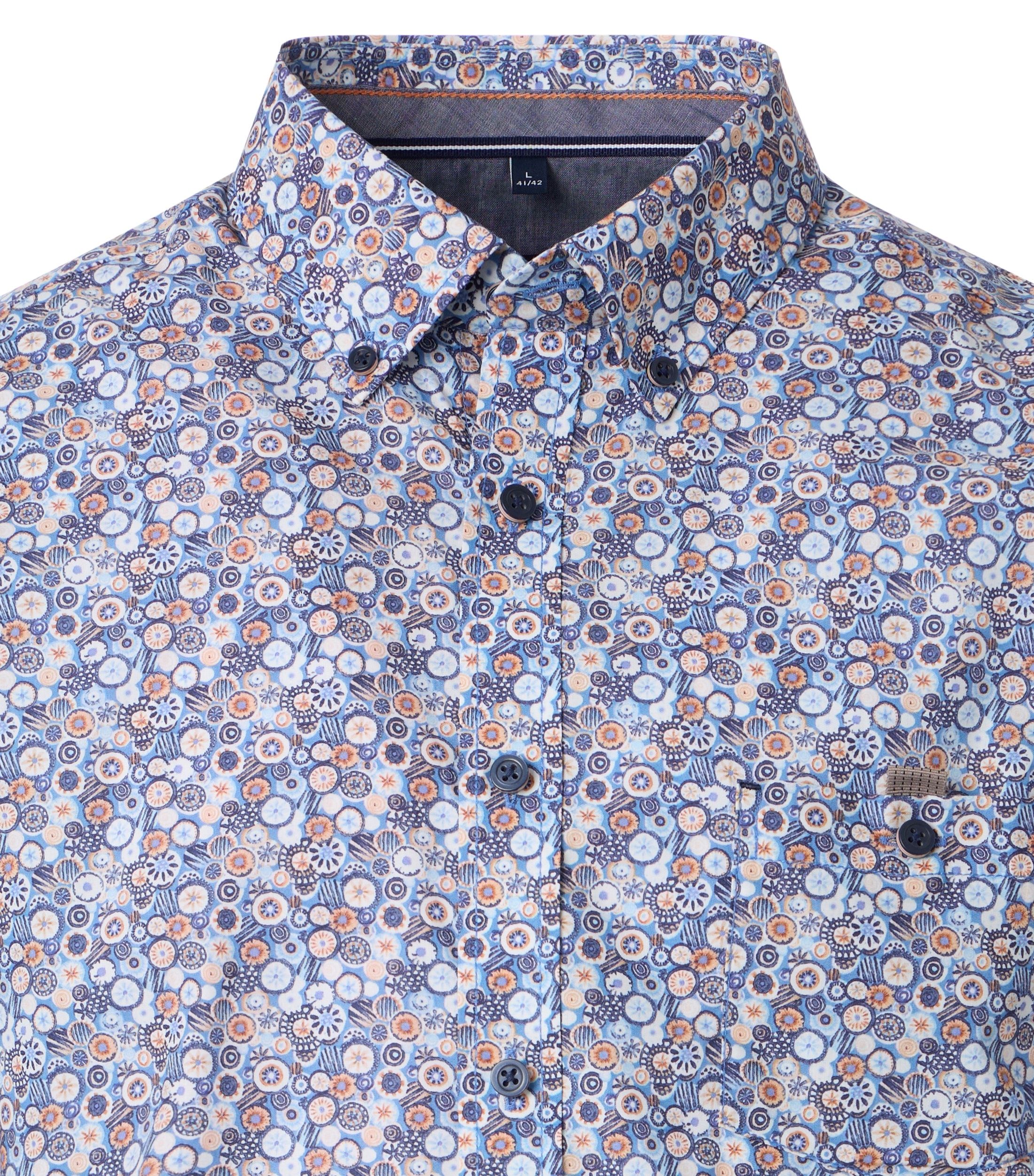  |  Freizeithemd Kurzarm | M | blau