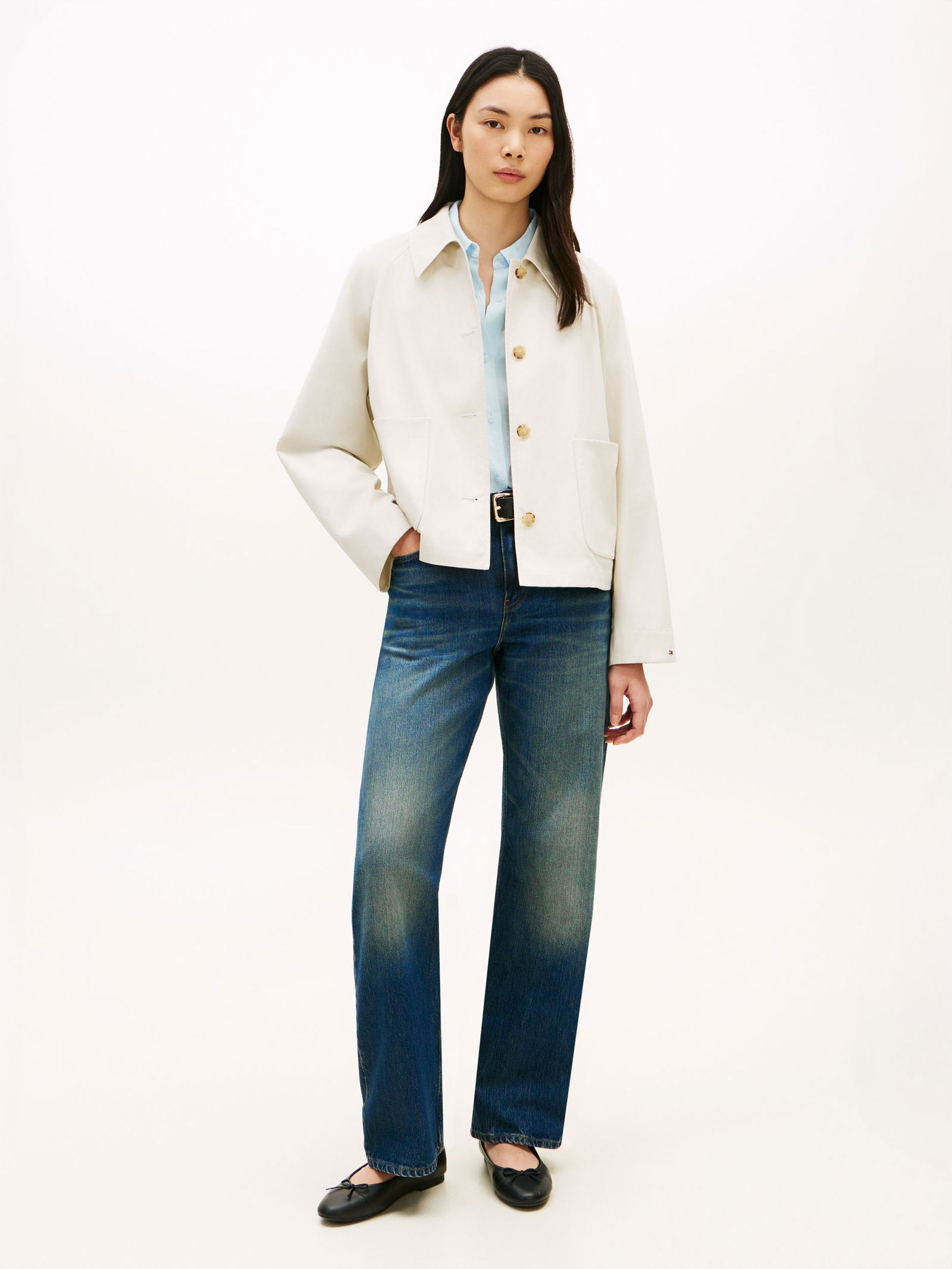 |  COTTON SHORT JACKET, BEIGE | L | light silt