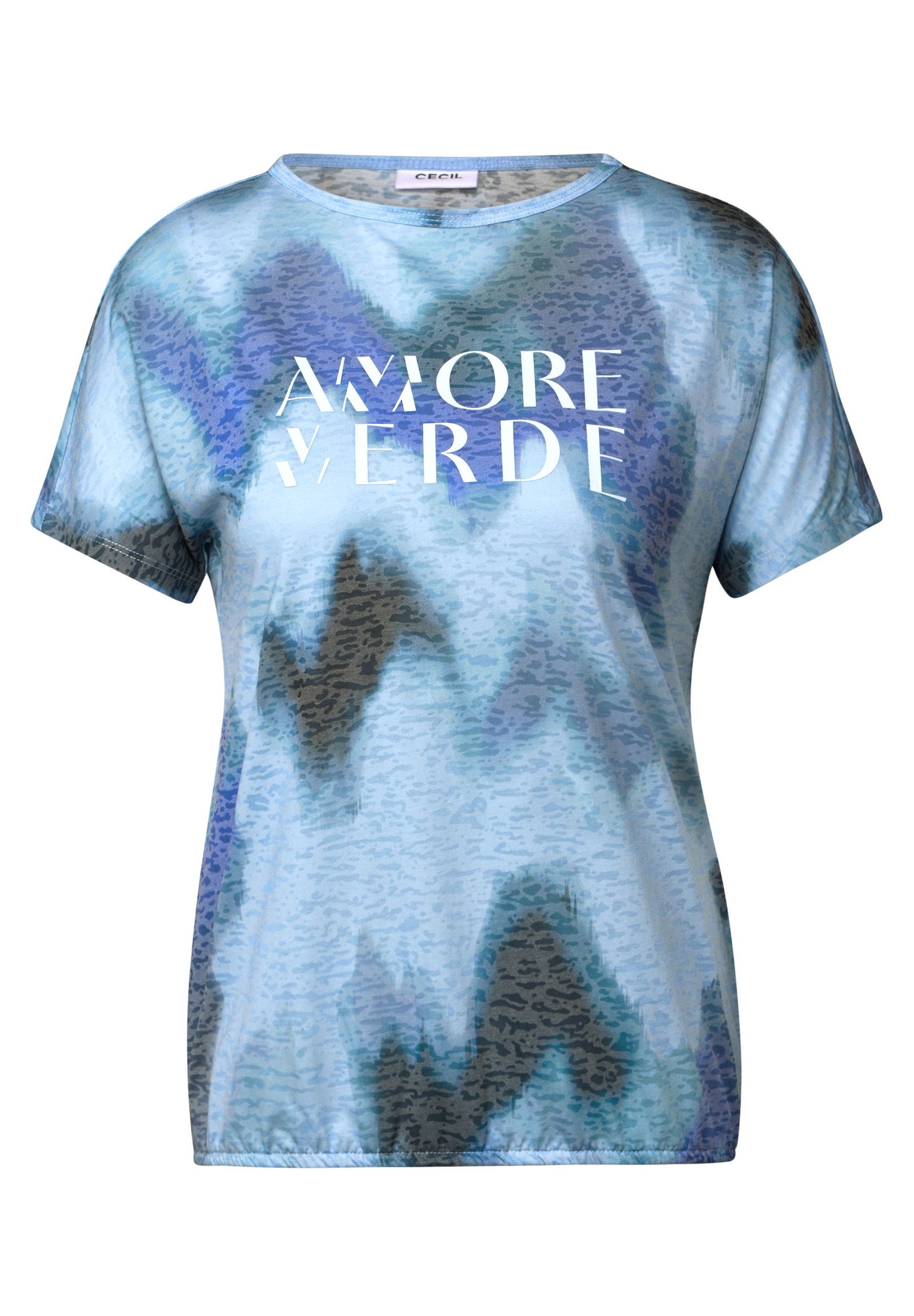 CECIL | Print-Shirt mit Wording | XXL | pastel blue