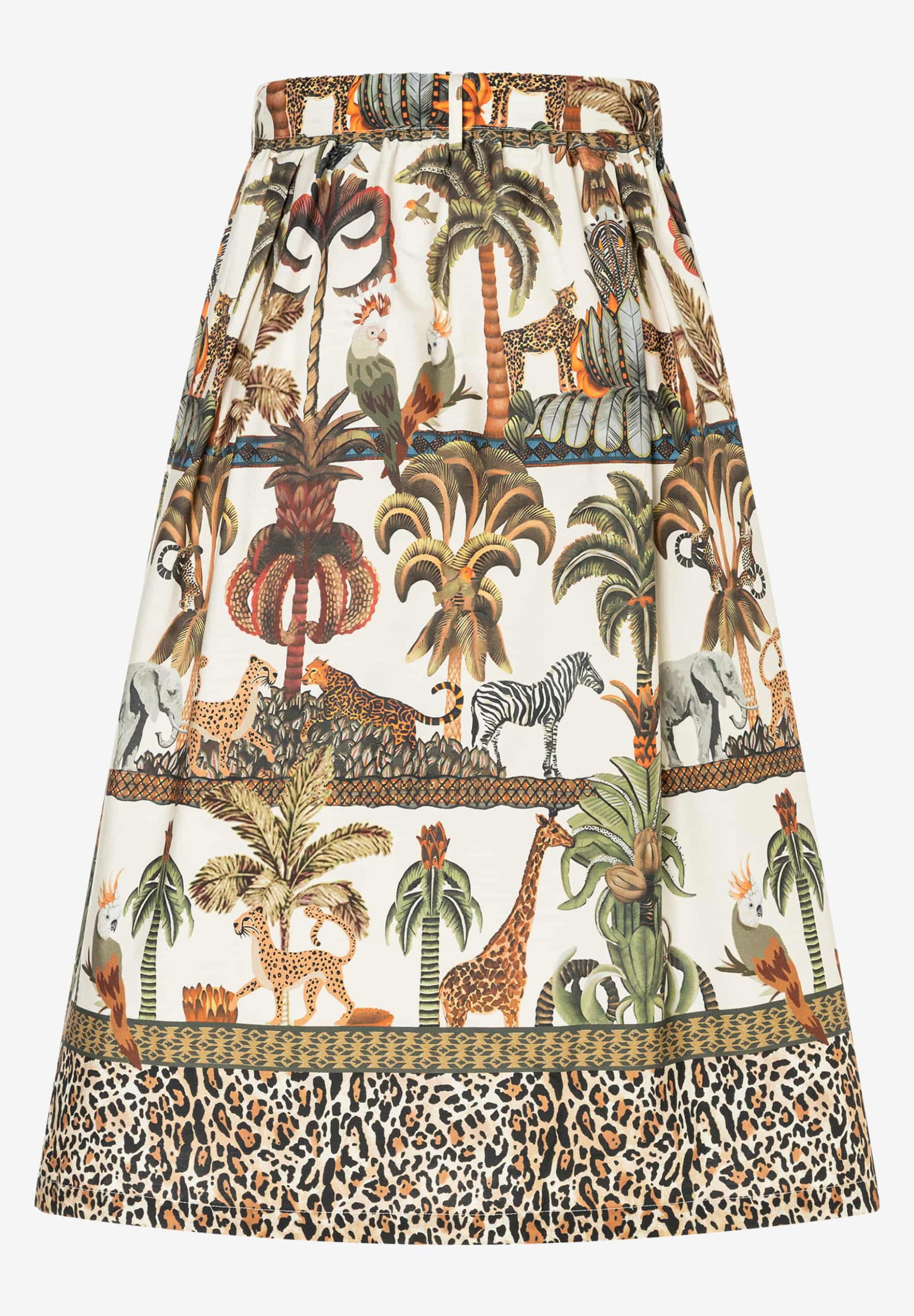 Poplin Print Skirt, retro jungle print #2