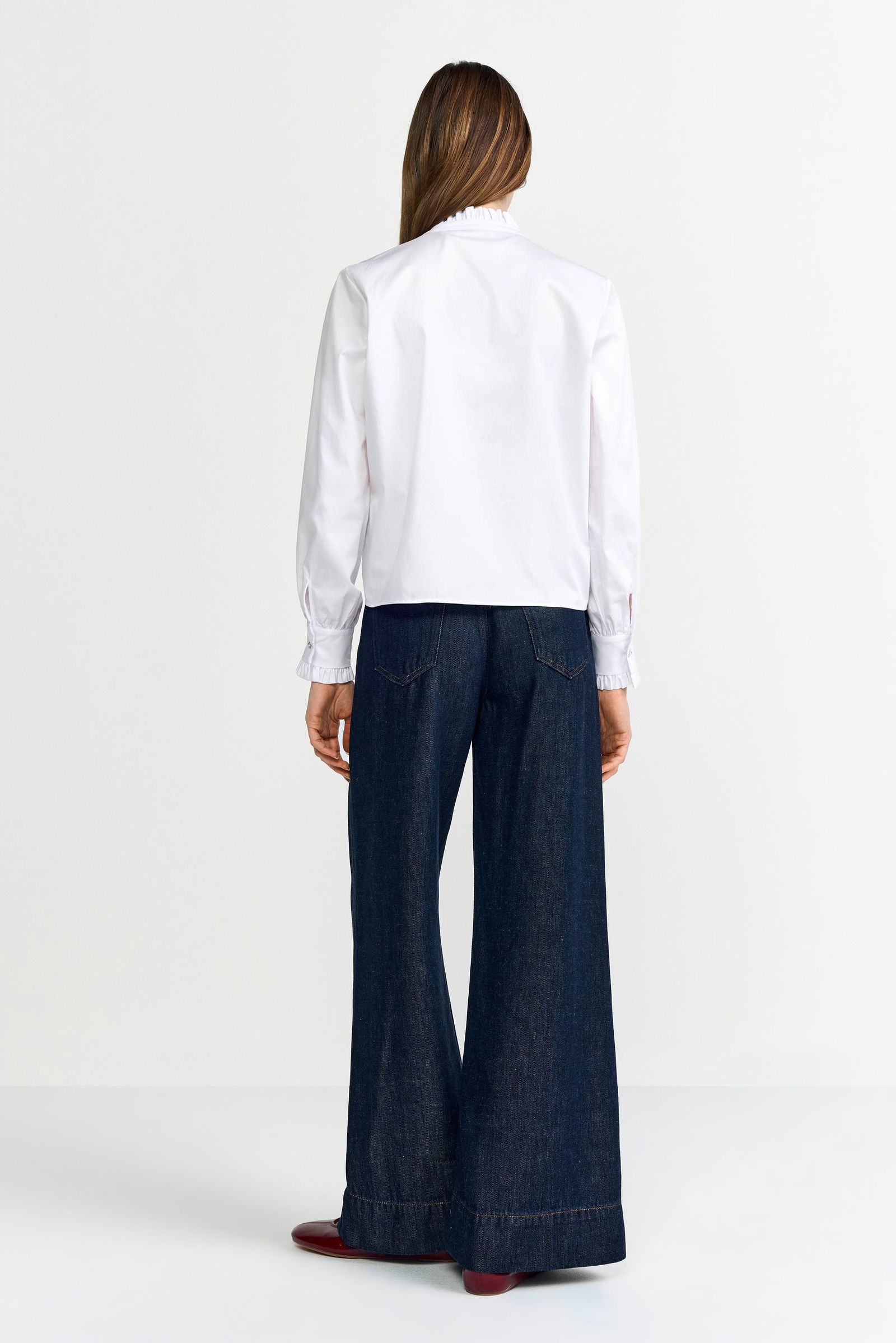 Rich & Royal | Cotton Ruffle Blouse | 36 | white
