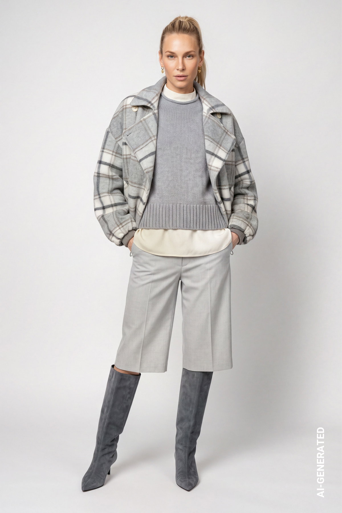 Jacke, light grey gemustert #6