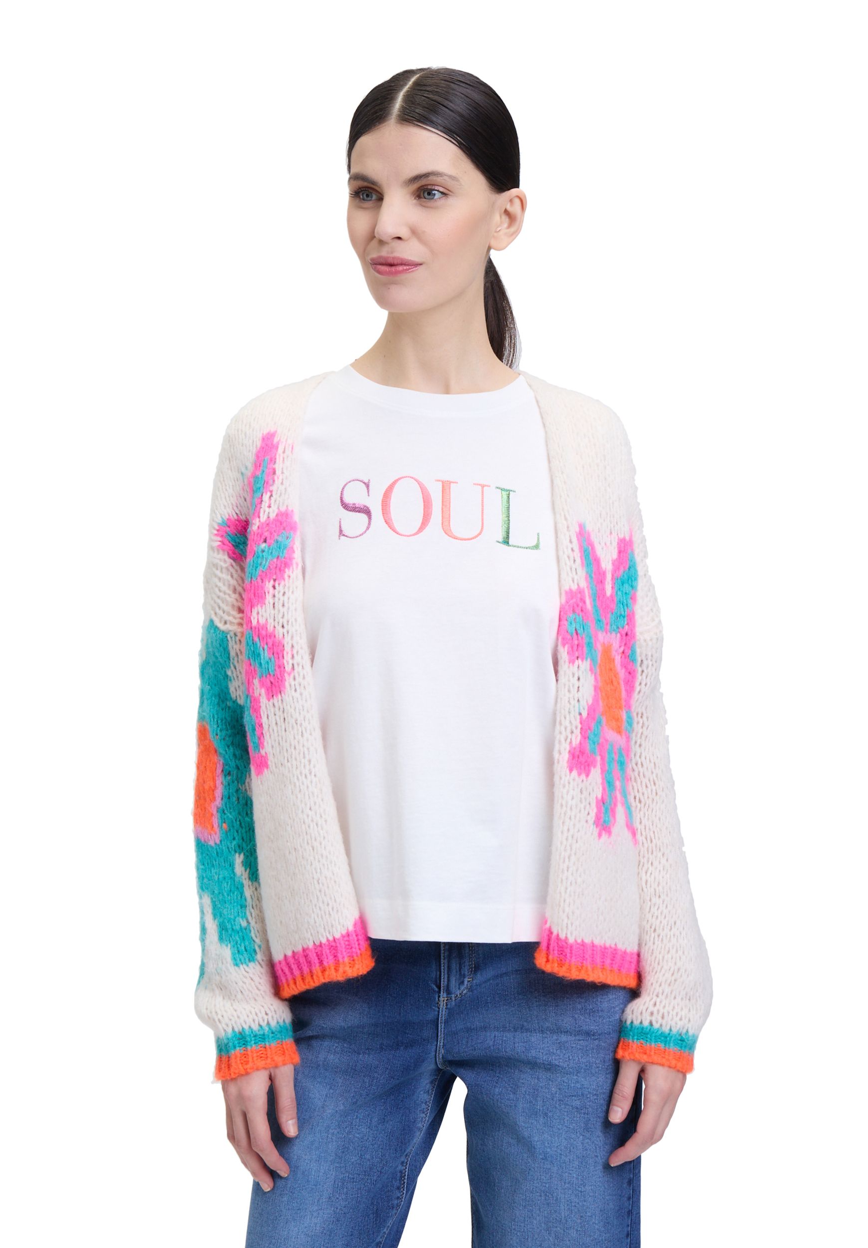 Cartoon |  Cartoon Strickjacke | Cardigan  | 38 | cream/pink