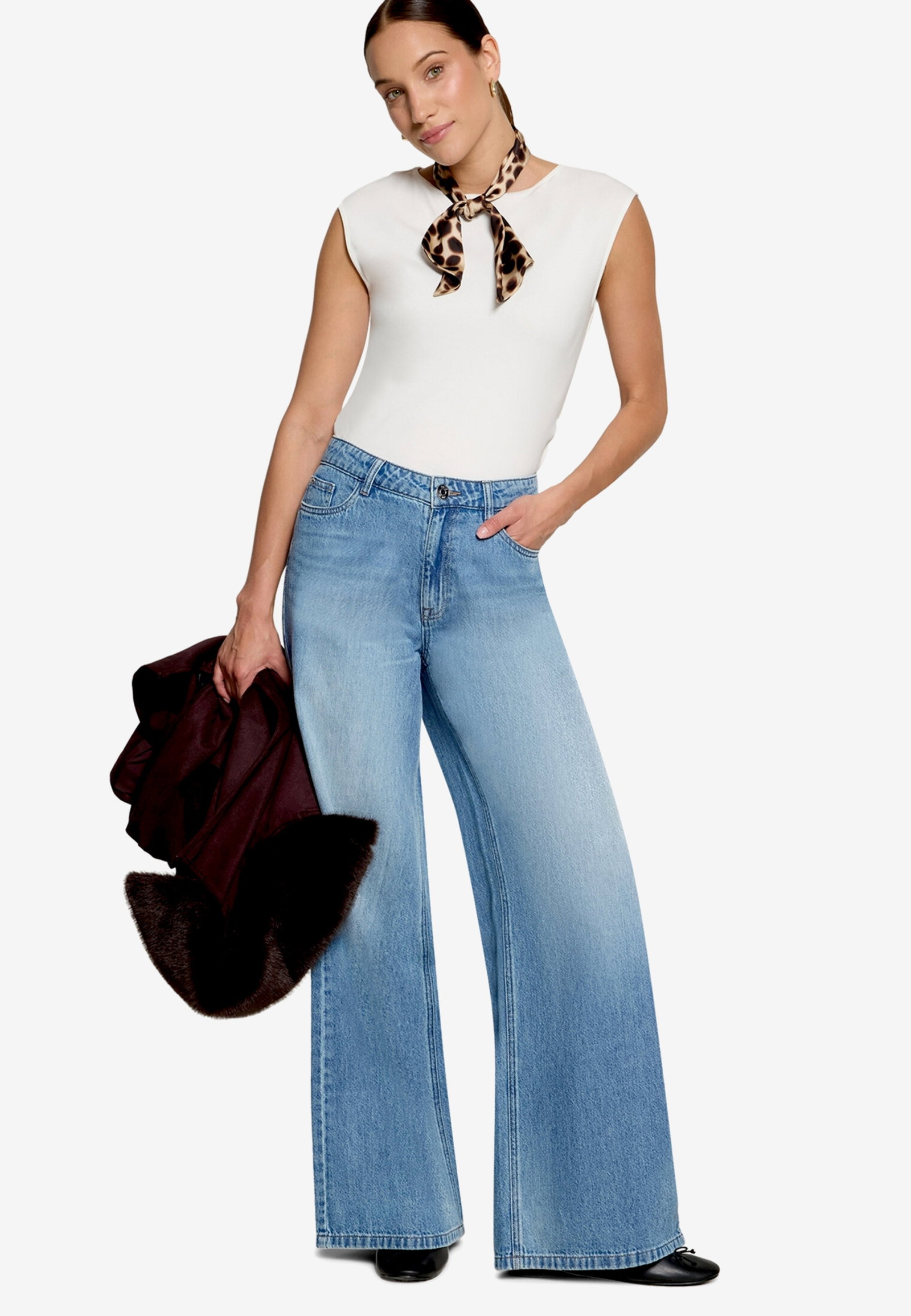 Hose Jeans 1/1 Länge, Middle Blue Denim #4