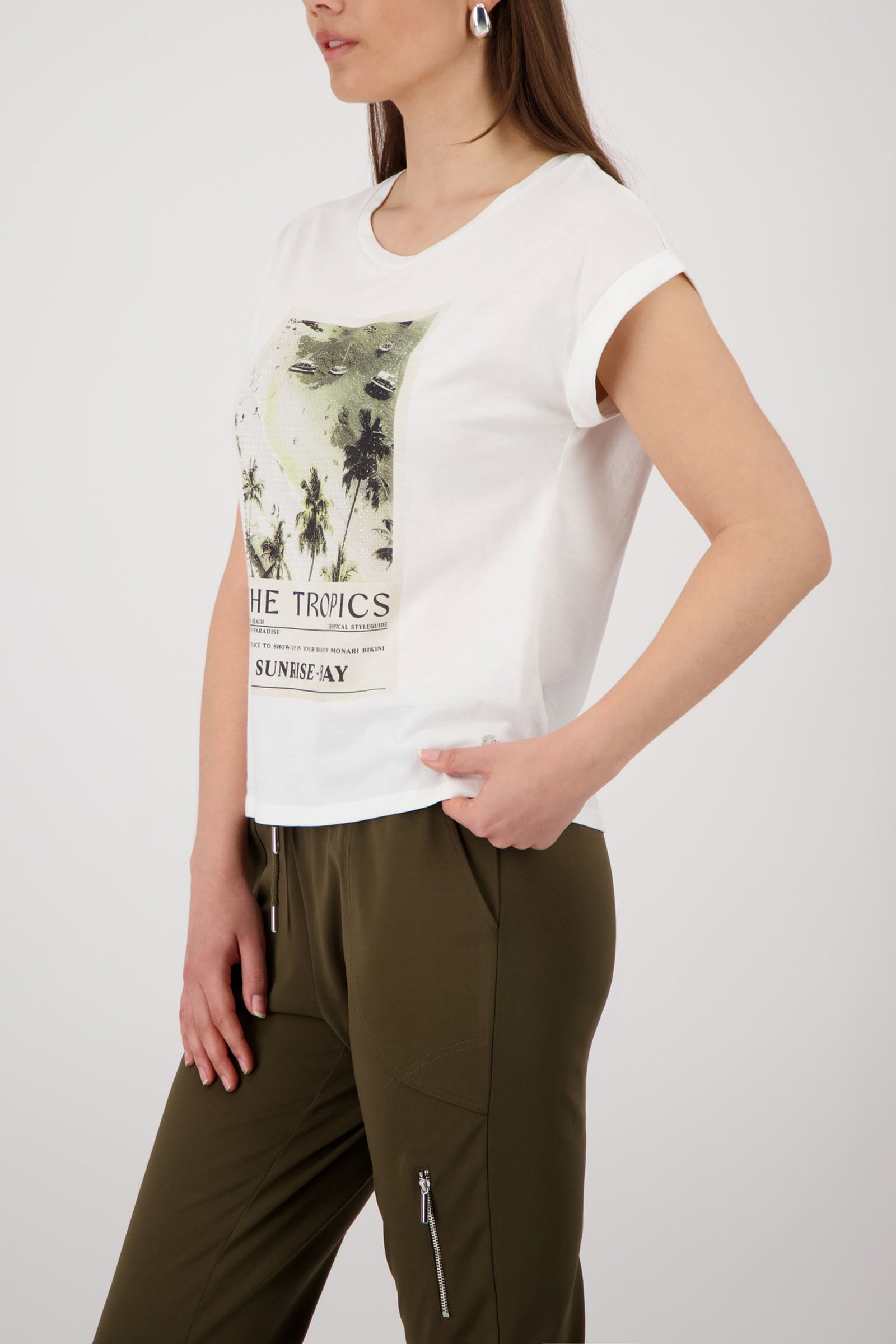 Monari |  T-Shirt, cream | 36