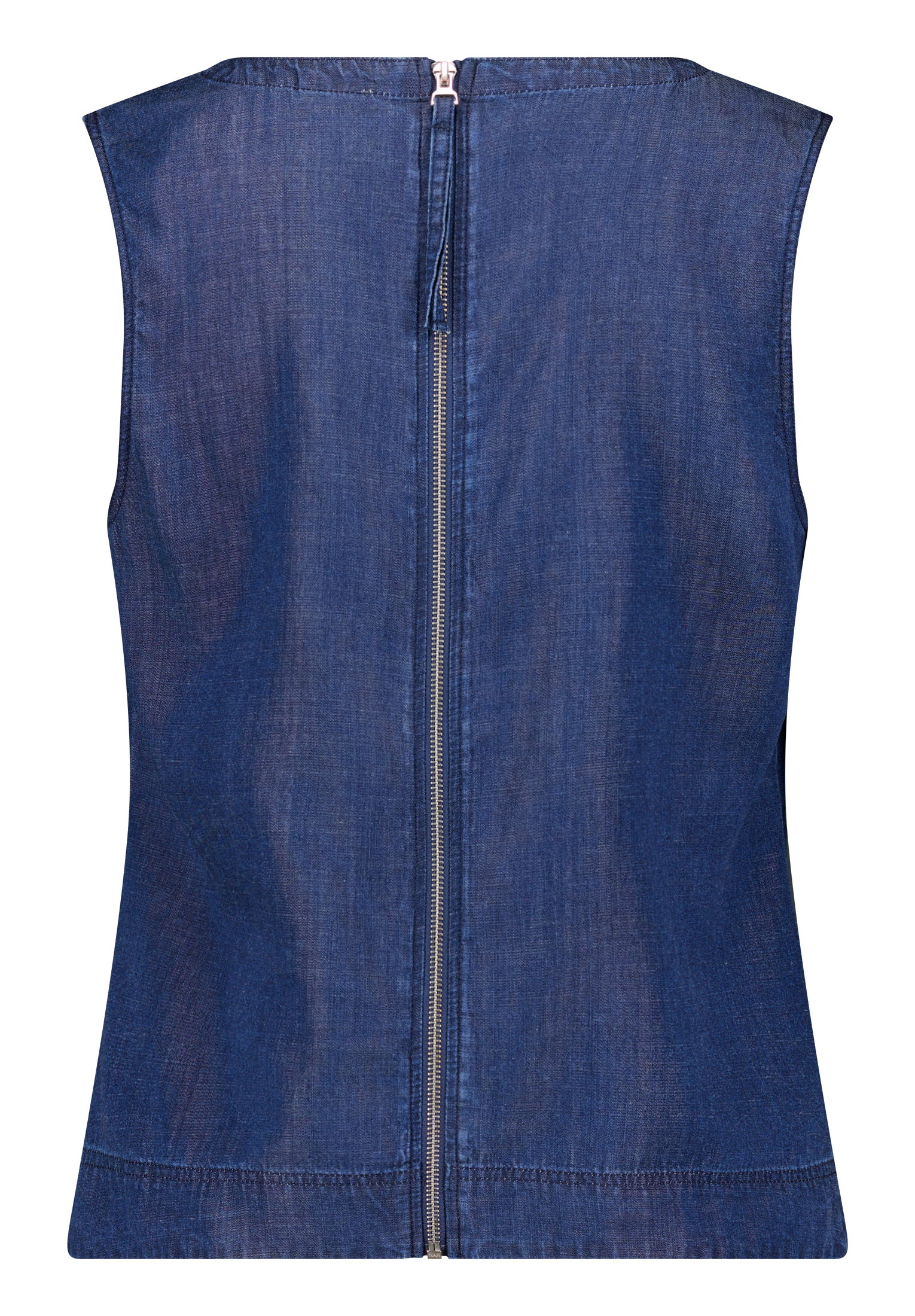 Bluse Kurz ohne Arm, Dark Blue Denim #2