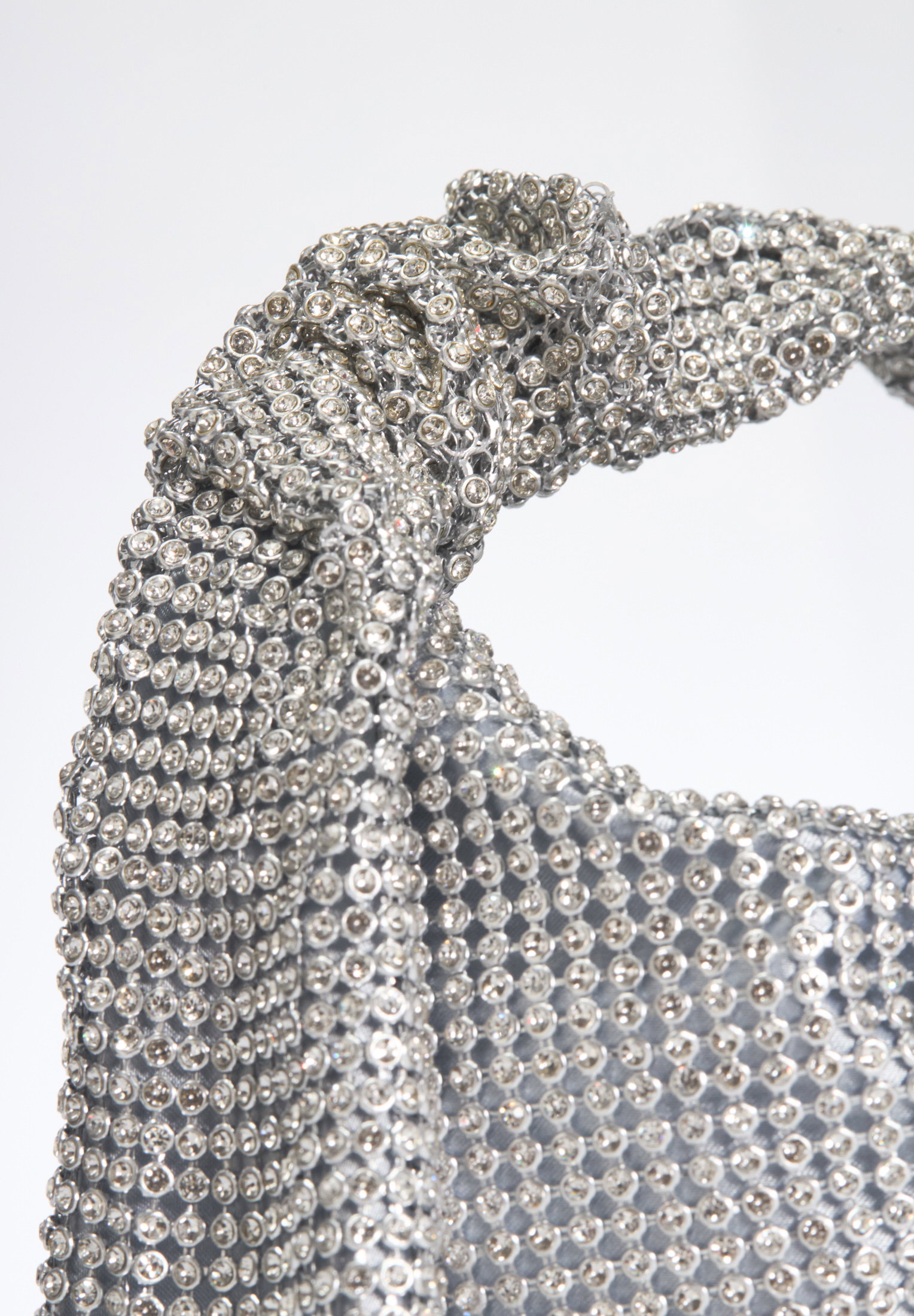 Henkeltasche aus glänzendem Strassg, silver #4