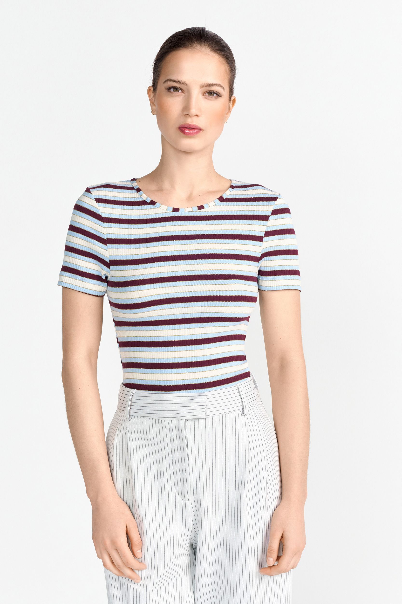  |  Multicolor Rib Shirt, ruby glow | L | ruby glow