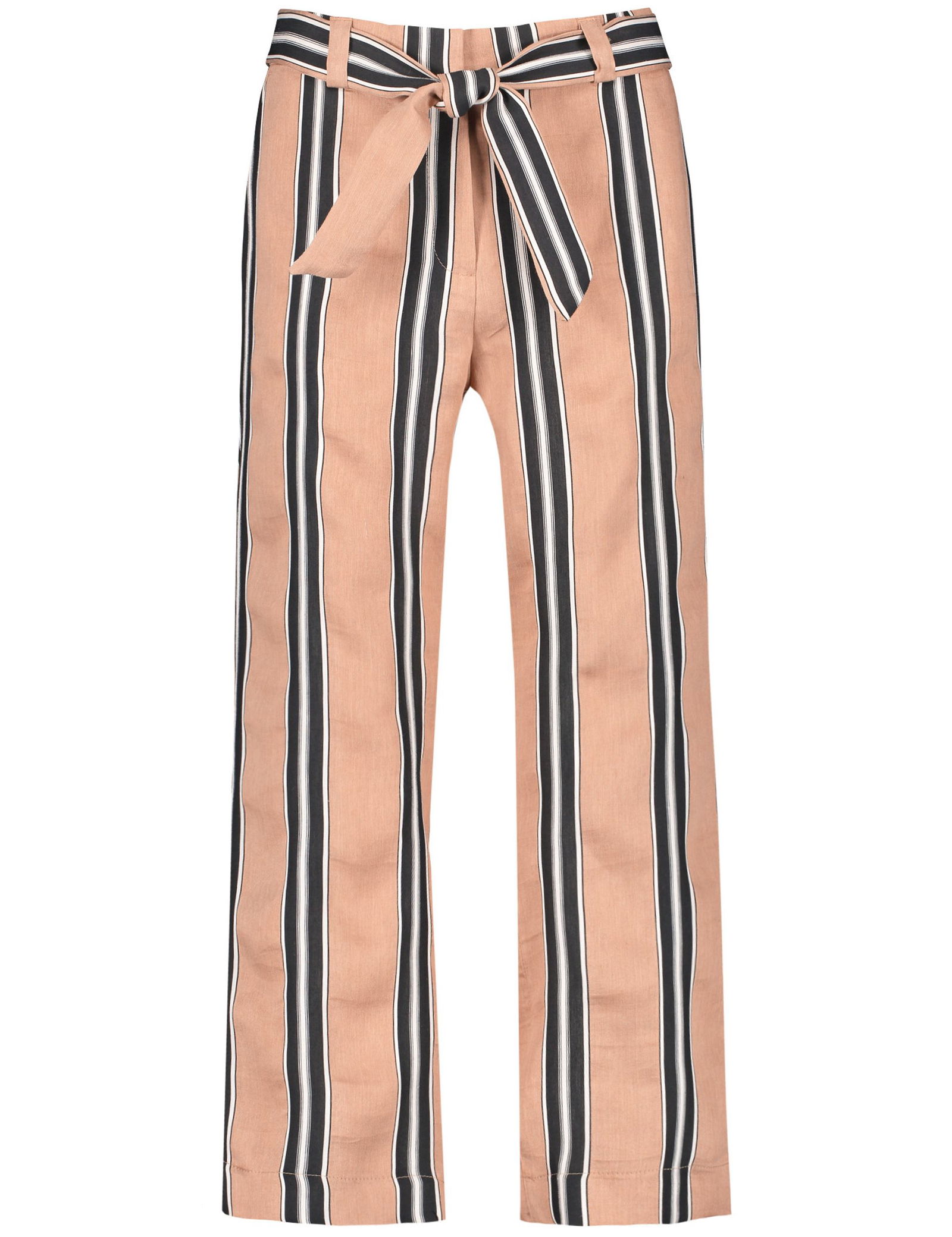 GERRY WEBER Collection |  Weite Hose mit Längsstreifen | 38 | sahara schwaroffwhite streifen