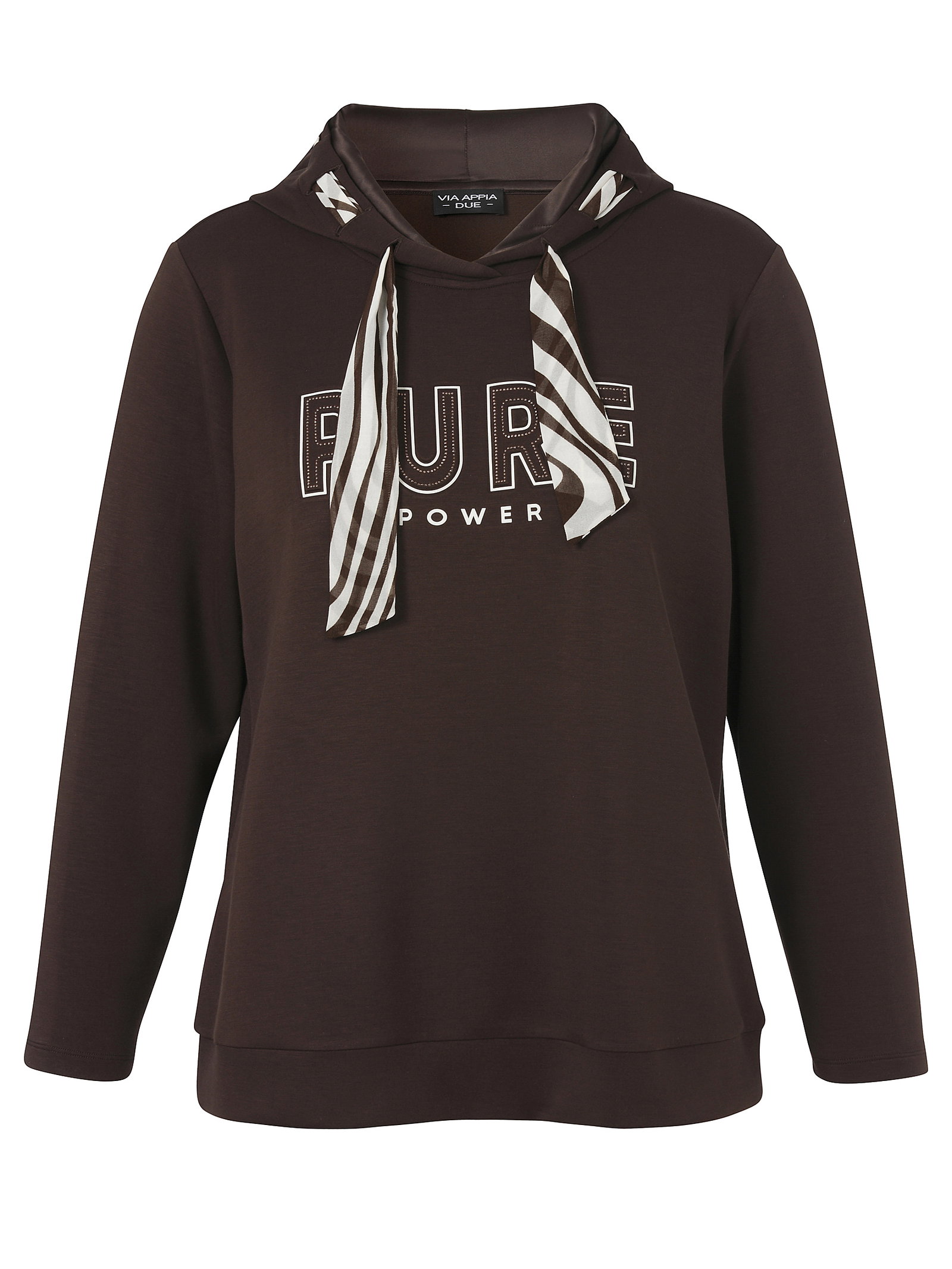 Sweatshirt Kapuze 1/1 Arm, kaffee / creme #1