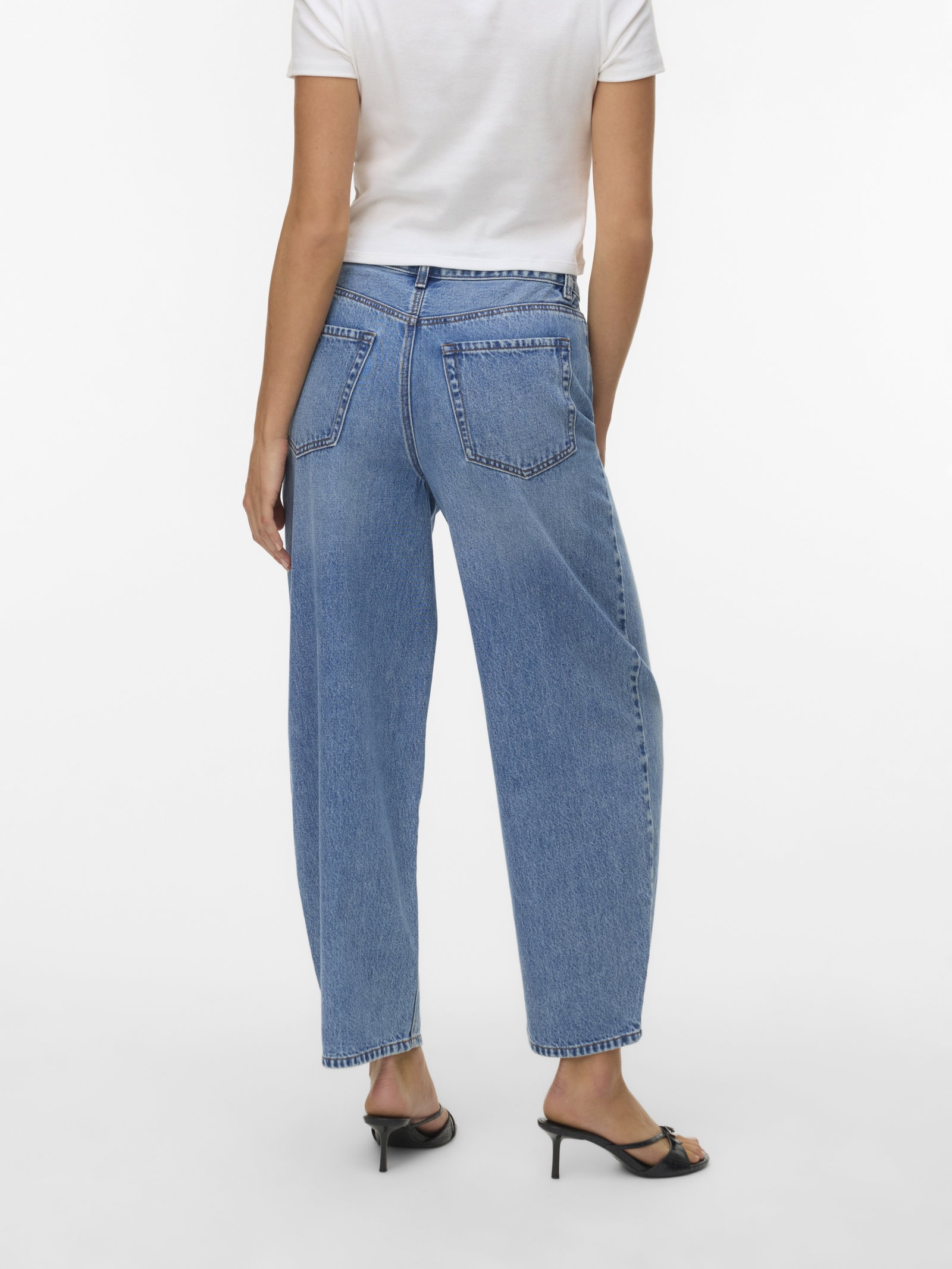 VMBILLIE HR BARREL ANK JEANS LI3154, Medium Blue Denim #5