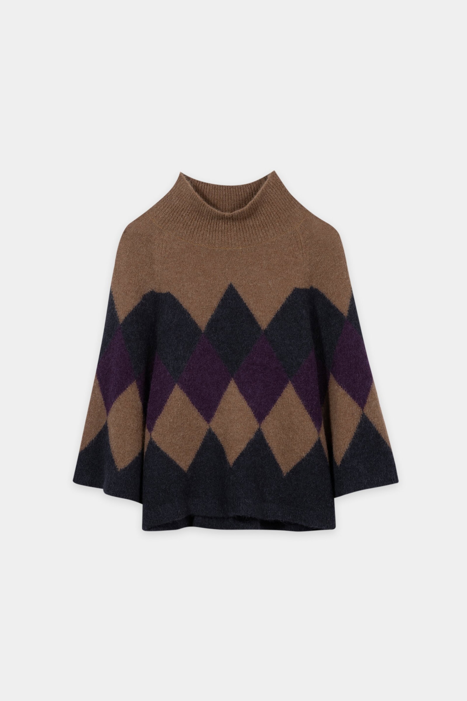 Cape-Pullover mit Muster, winter navy/caramel #1