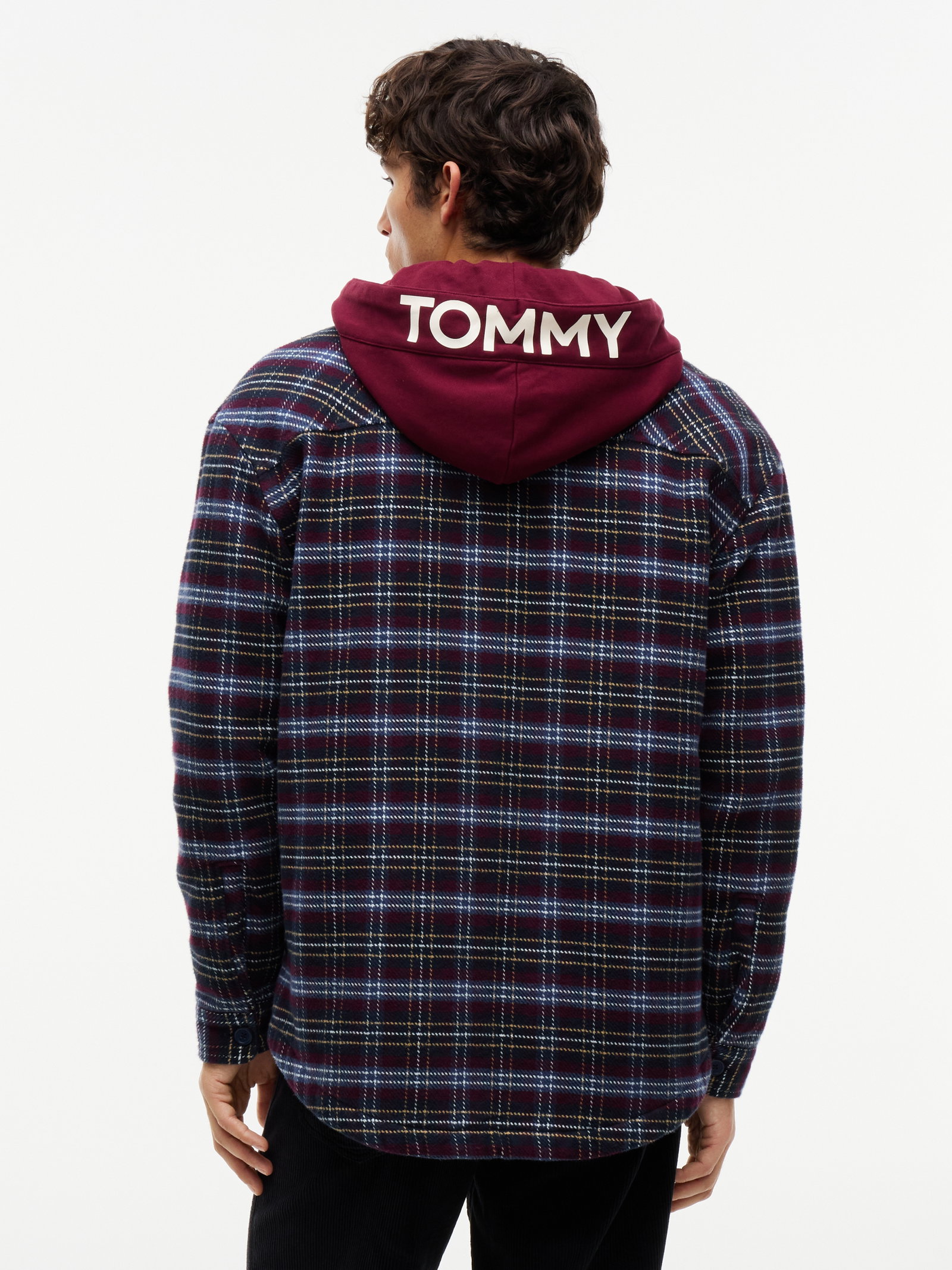 TJM LOGO HOODED OVERSHIRT, RED #4