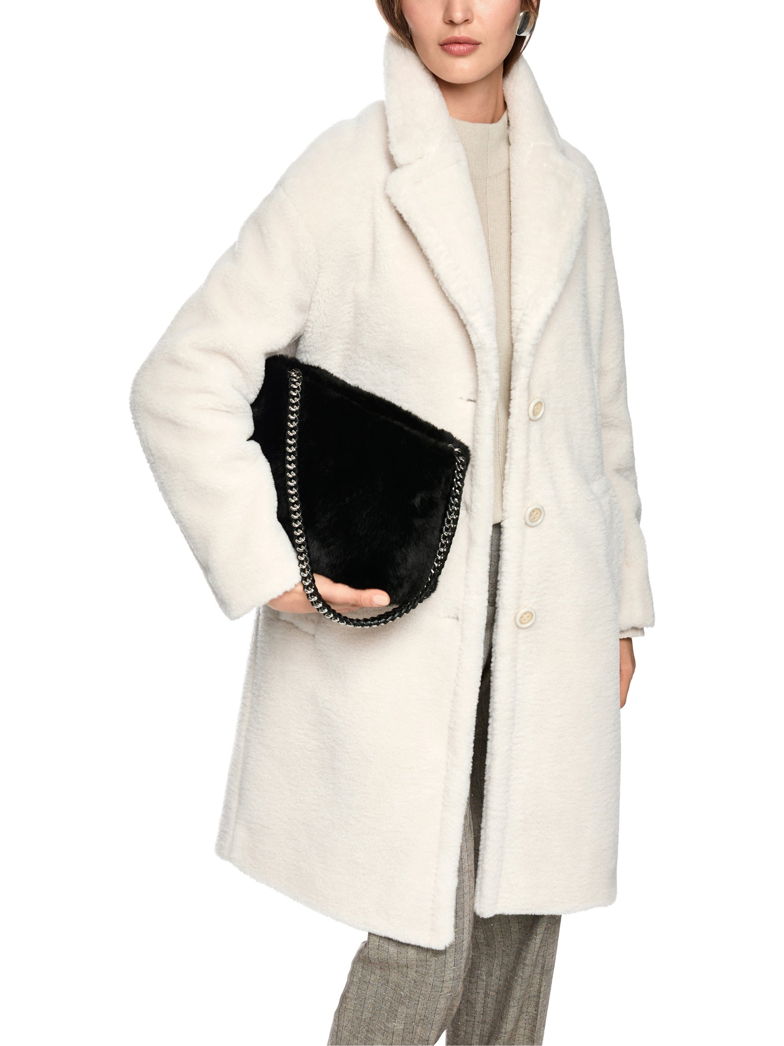 Marc Cain Fake Fur Mantel in Oversized-Form #7