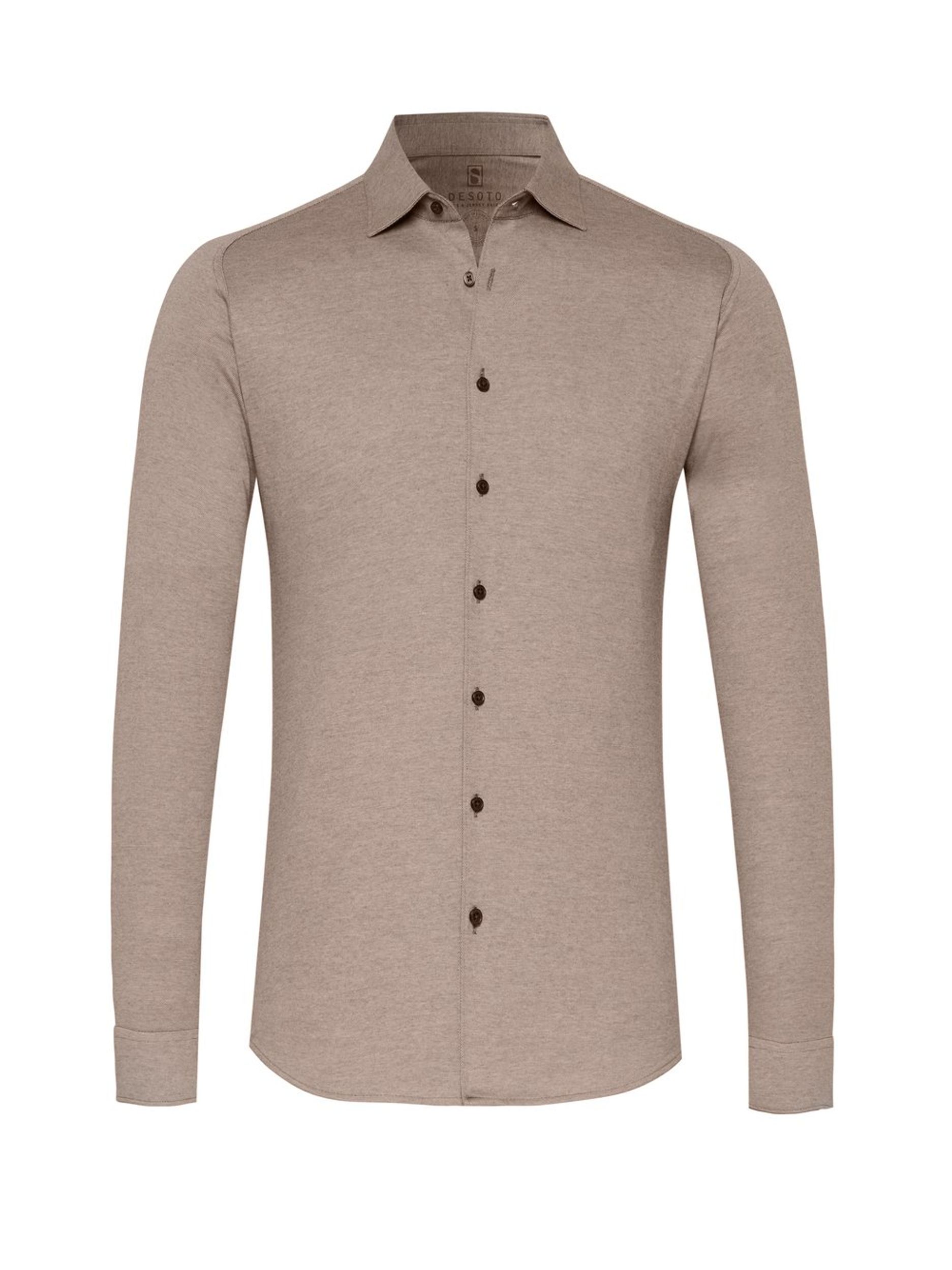 DESOTO |  DESOTO Hemd Slim Fit  | XL | light brown piqué