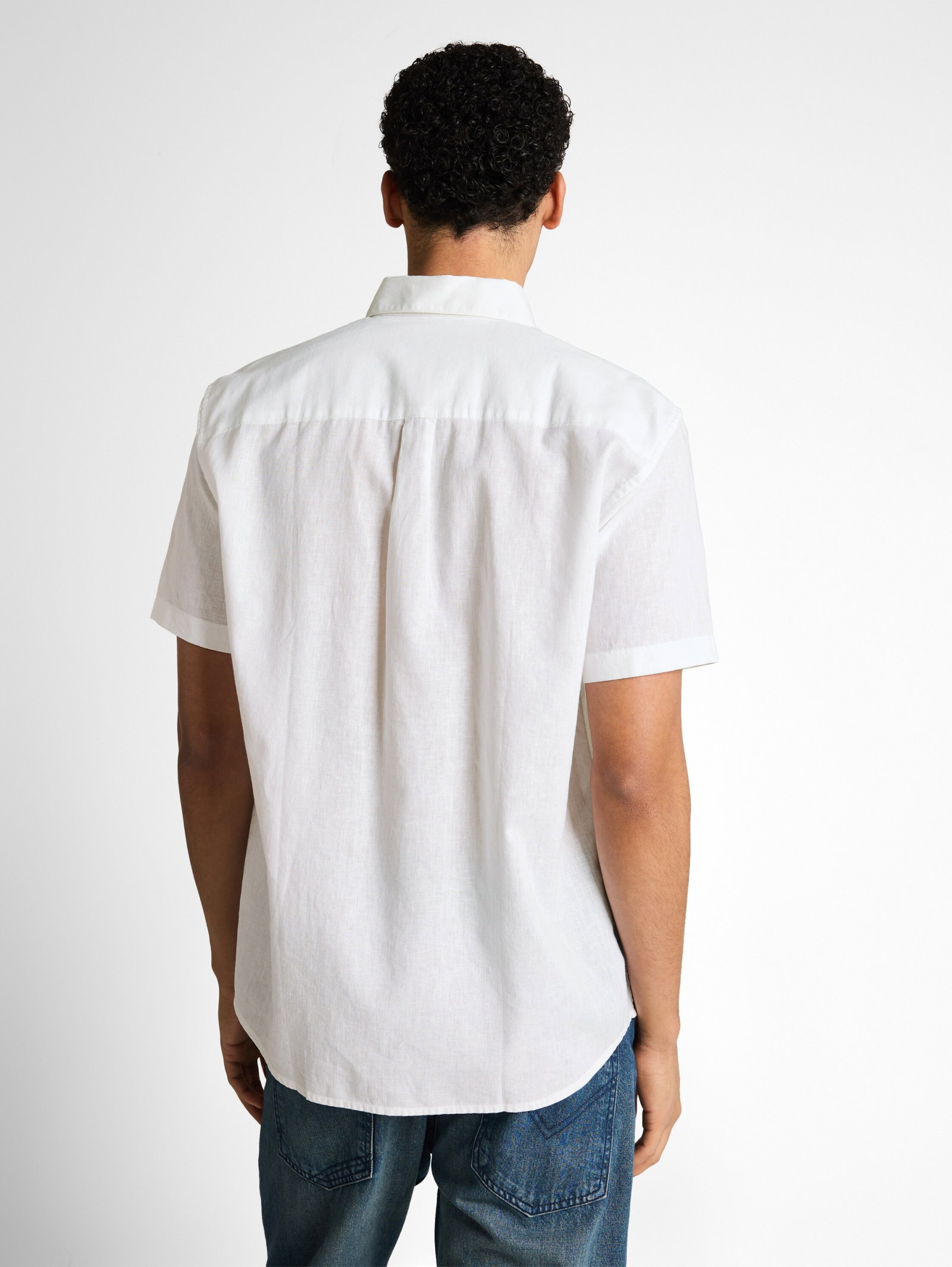 Relaxed Fit Kurzarmhemd mit Leinenanteil #4