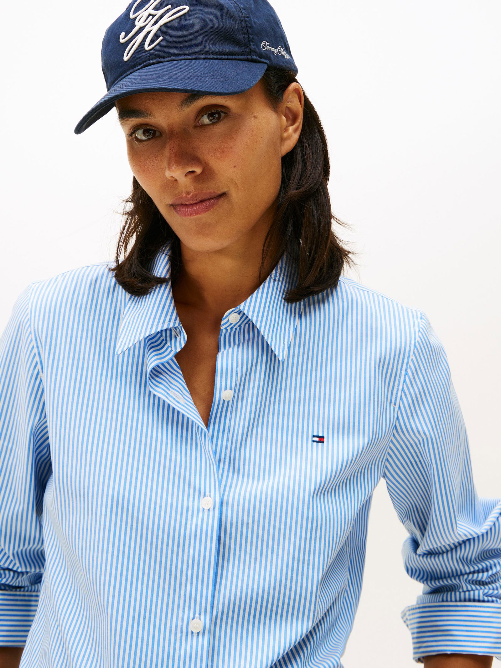 Tommy Hilfiger |  Tommy Hilfiger Druckbluse  | 40 | breton stp / breezy blue white