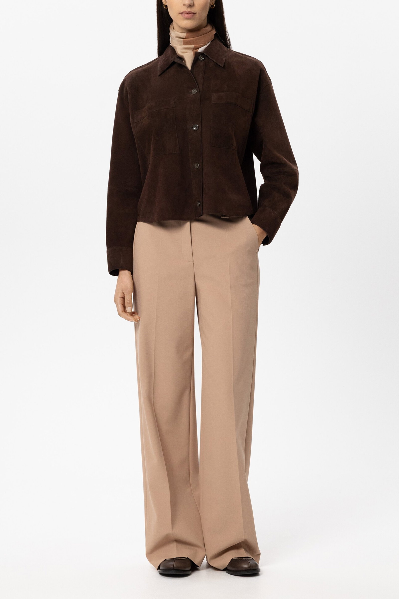 Luisa Cerano Wideleg-Pants mit Bundfalten, nude #2