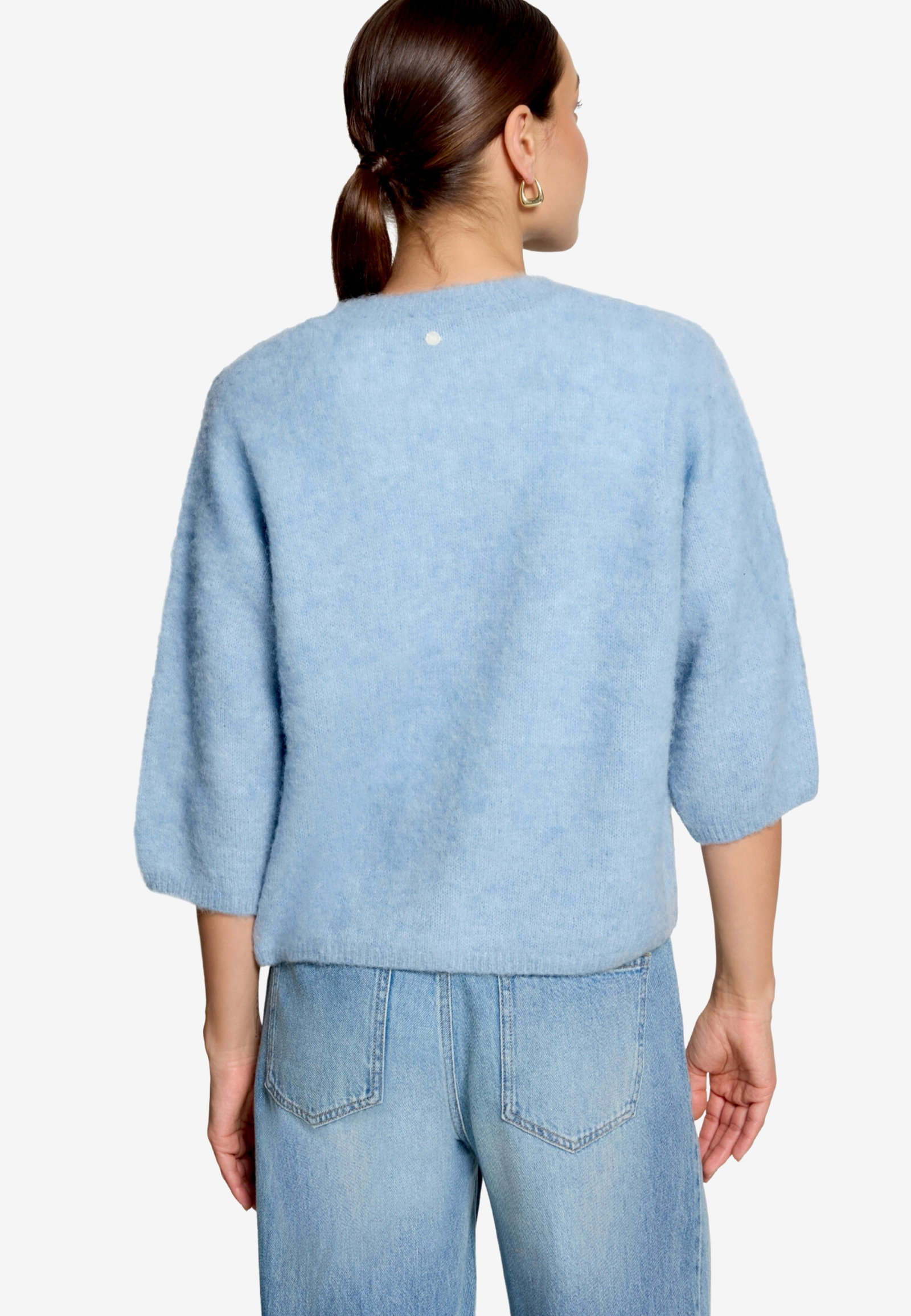Strickjacke Kurz 3/4 Arm, Ashley Blue Melange #3