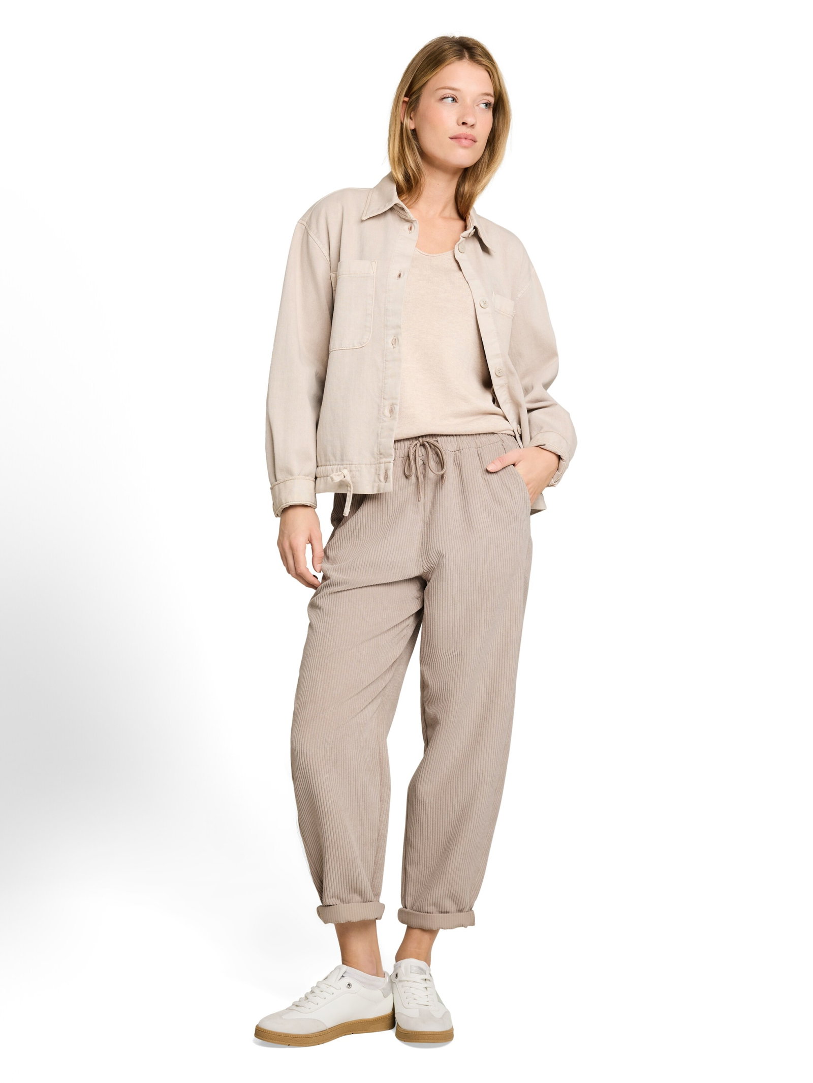 barrel corduroy pants, atmosphere beige #6