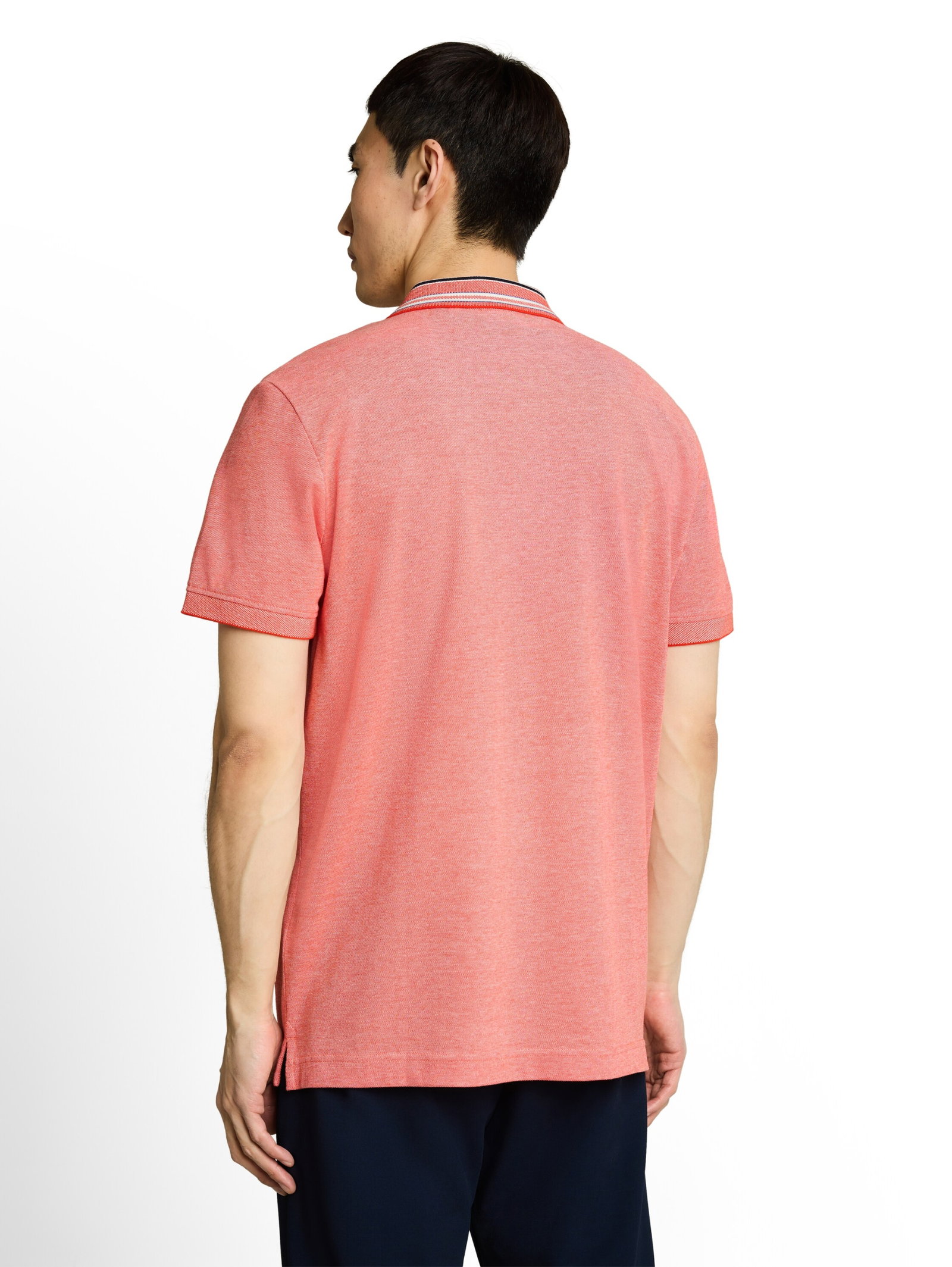 contrast polo, orange red #4