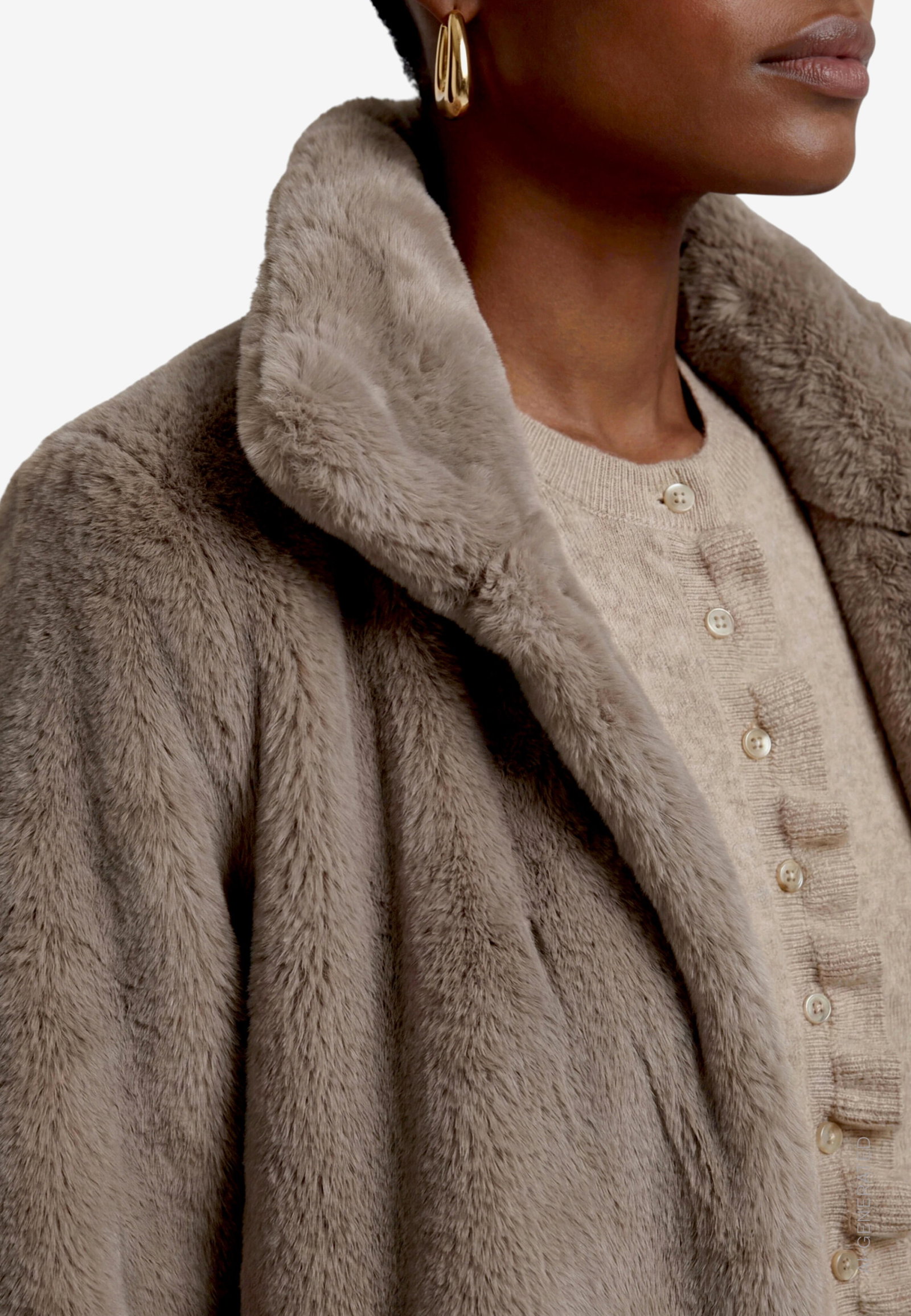 Mantel Plüsch, Desert Taupe #5