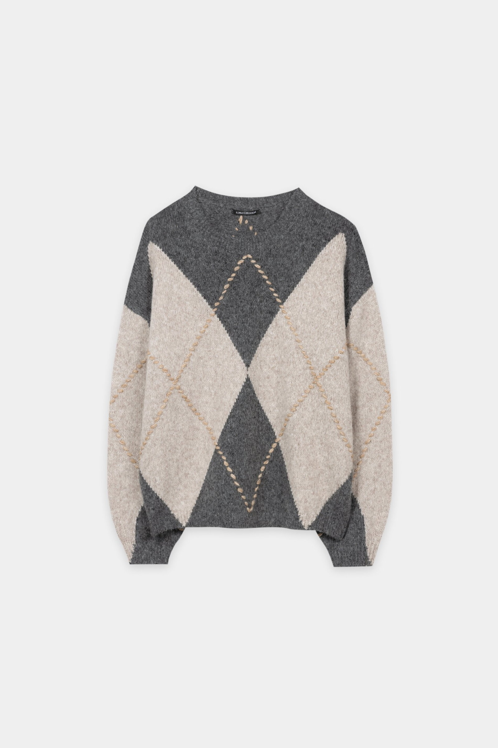 Alpaka-Mix-Pullover mit Muster, pearl/heather grey #1