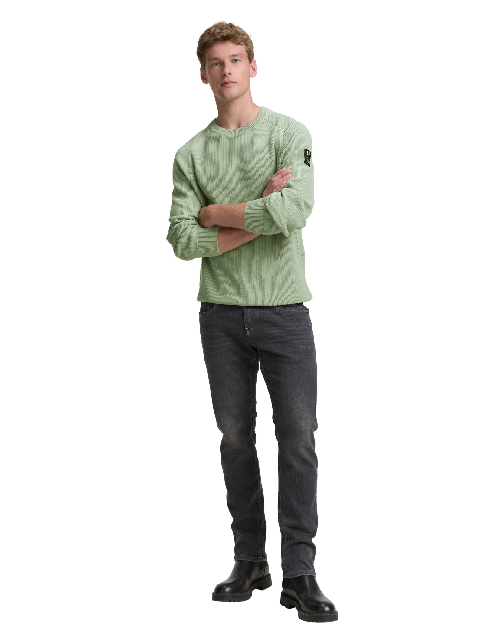 structured multi color crewnec, Fresh Mint Green #3