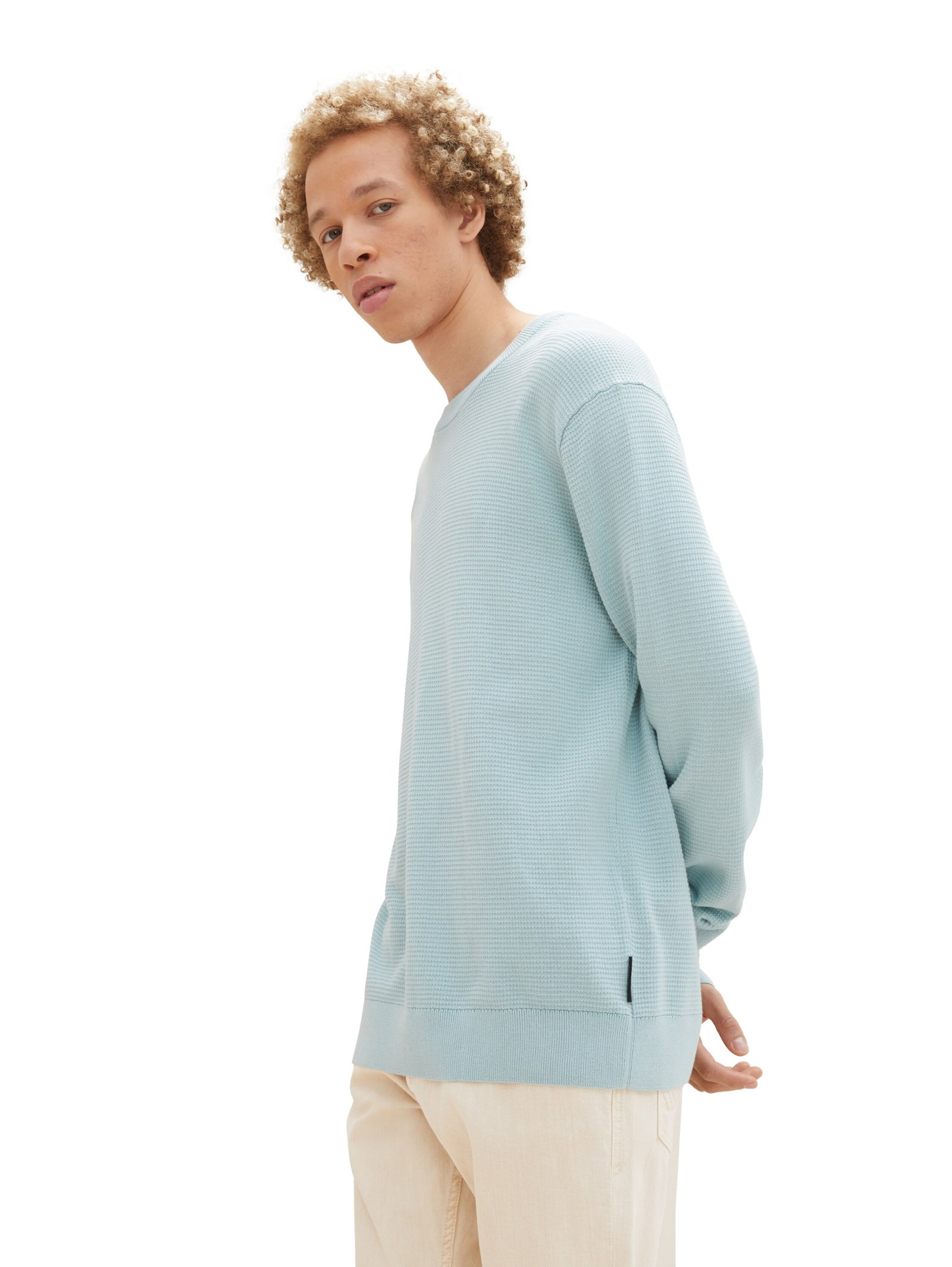 structured basic knit, dusty mint blue #3