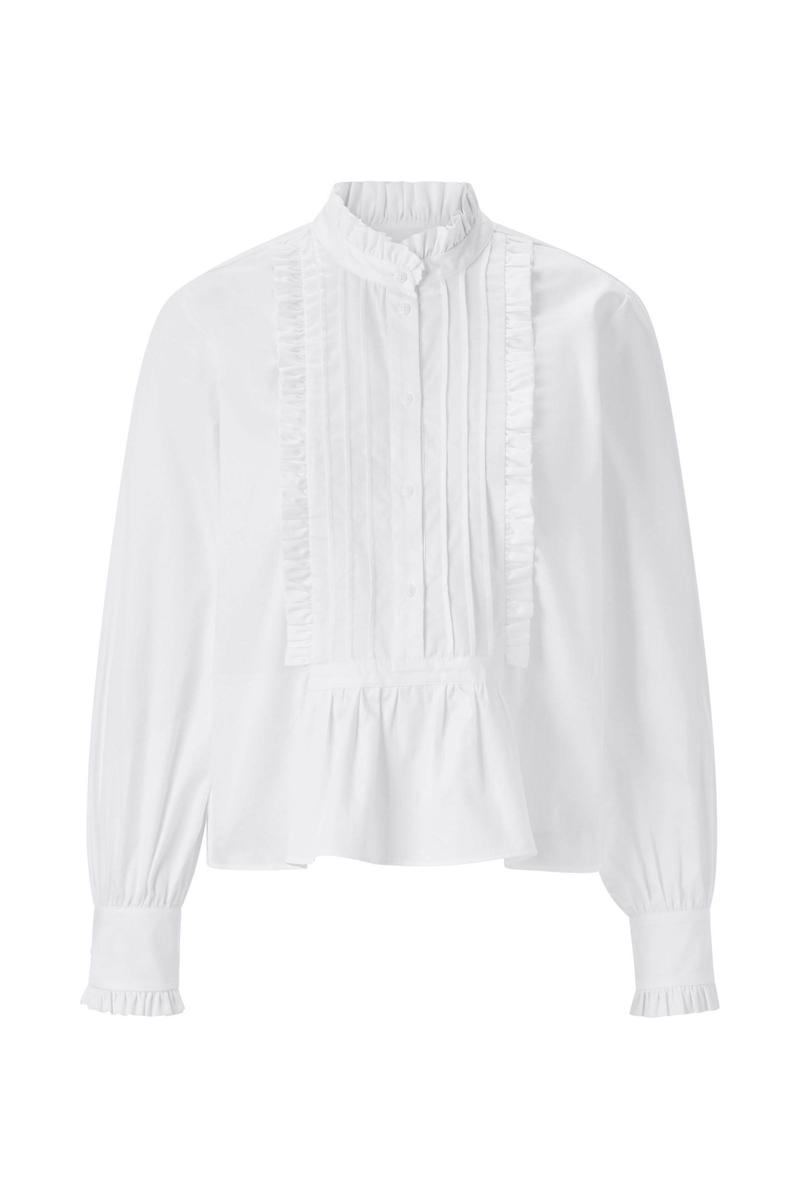 Rich & Royal | Cotton Ruffle Blouse | 36 | white