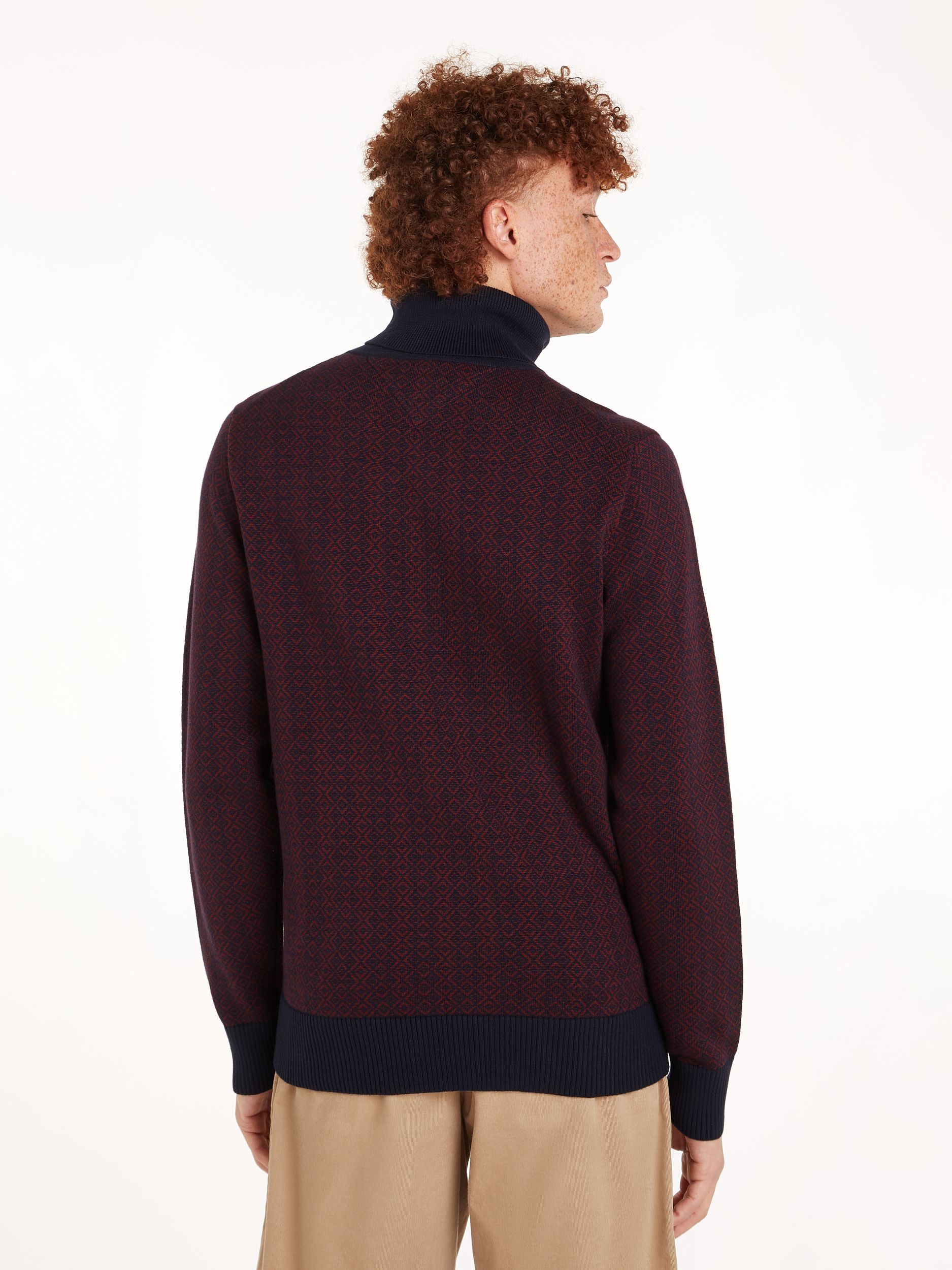 Tommy Hilfiger |  Tommy Hilfiger Rollkragenpullover  | L | rouge/desert sky mouline