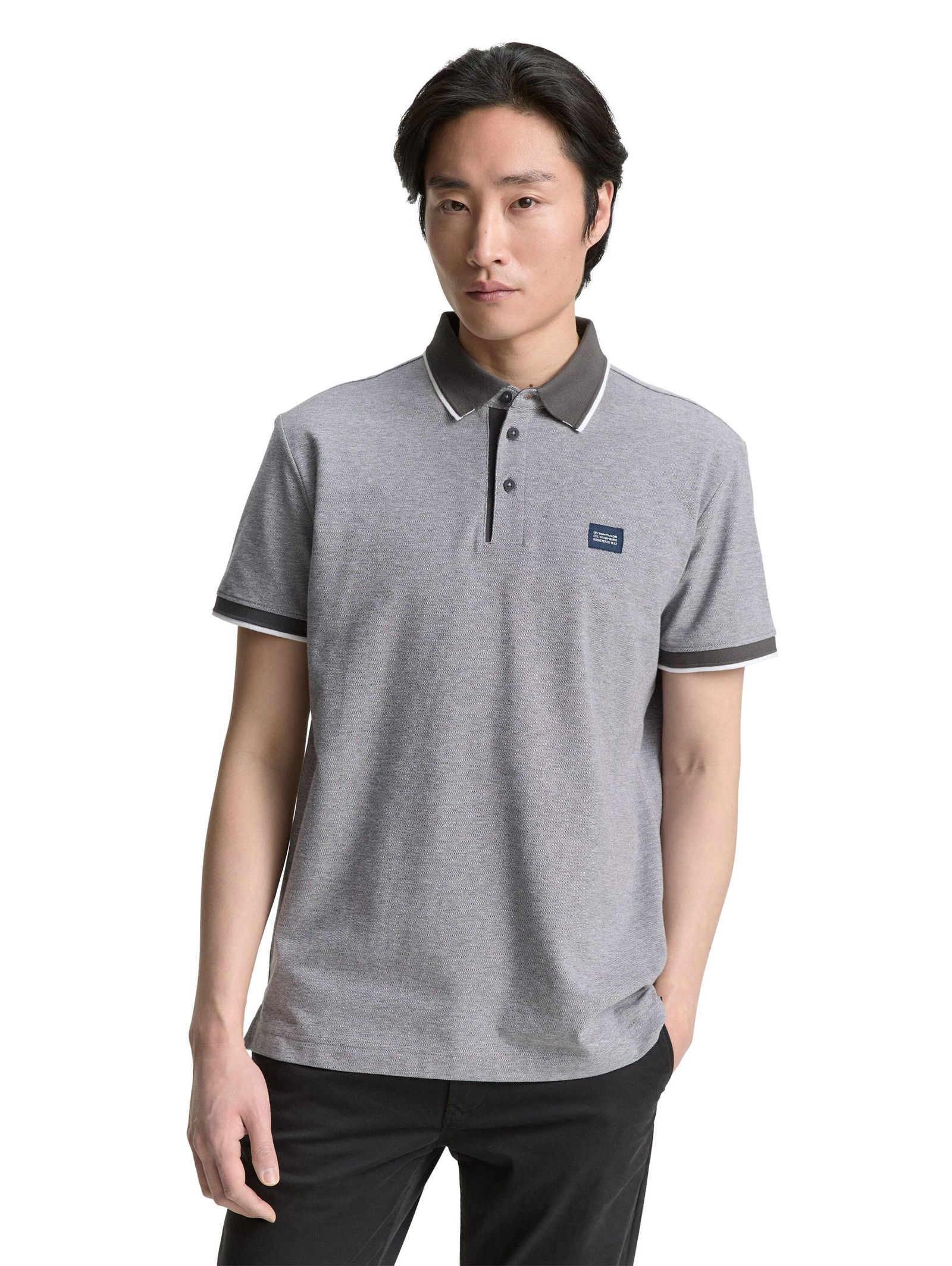 Tom Tailor |  Tom Tailor Poloshirt  | XXL | tarmac grey white two tone