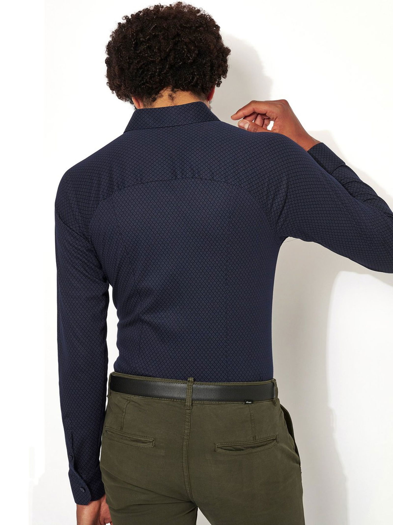 1a3cd0583f180070d9c1b442c9c3ba6c DESOTO |  DESOTO Hemd Slim Fit  | XXL | navy with light blue dots
