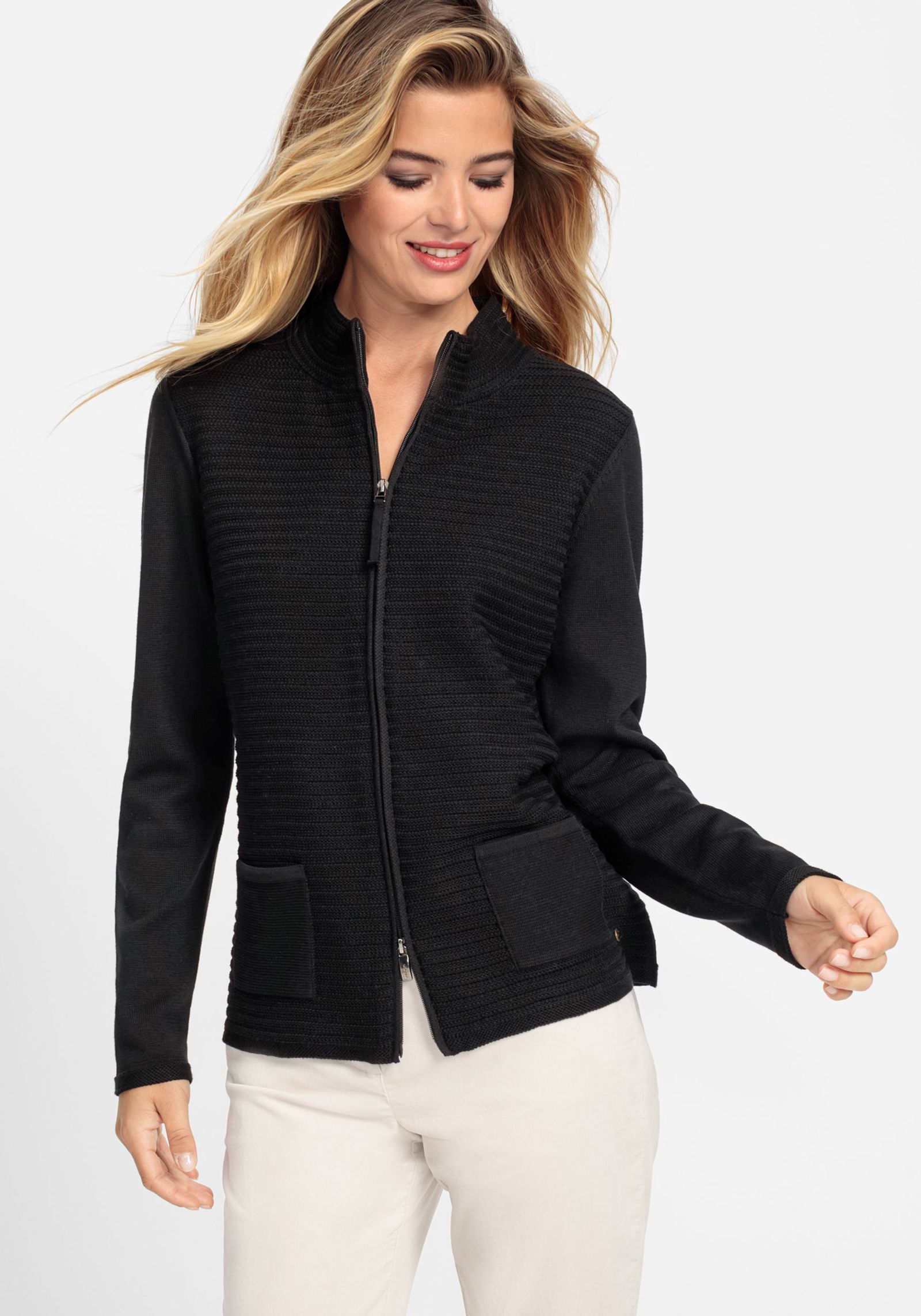 Olsen |  Olsen Strickjacke | Cardigan  | 46 | black