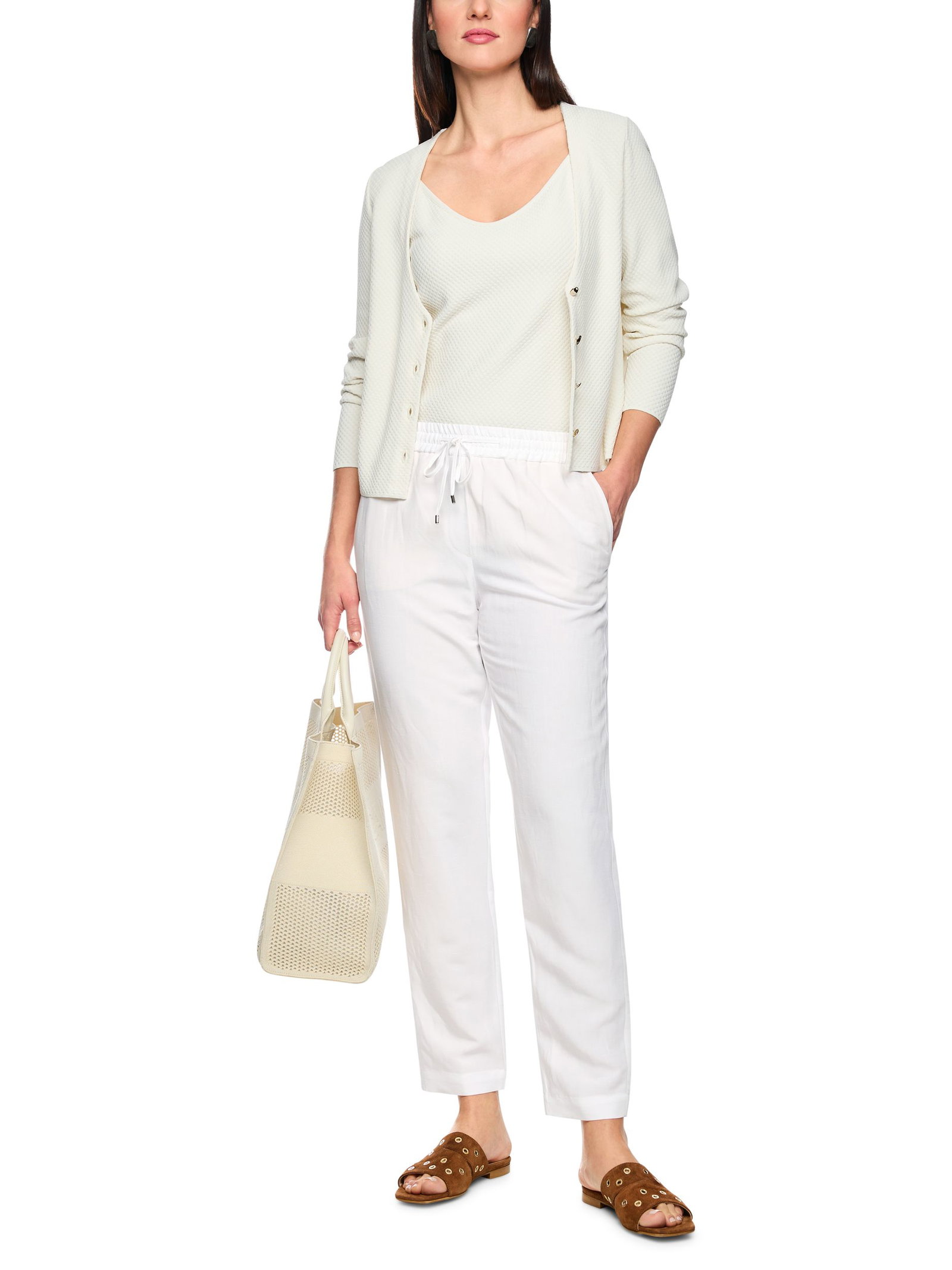 Marc Cain Pants |  Marc Cain Pants Leinenhose  | 42 | white