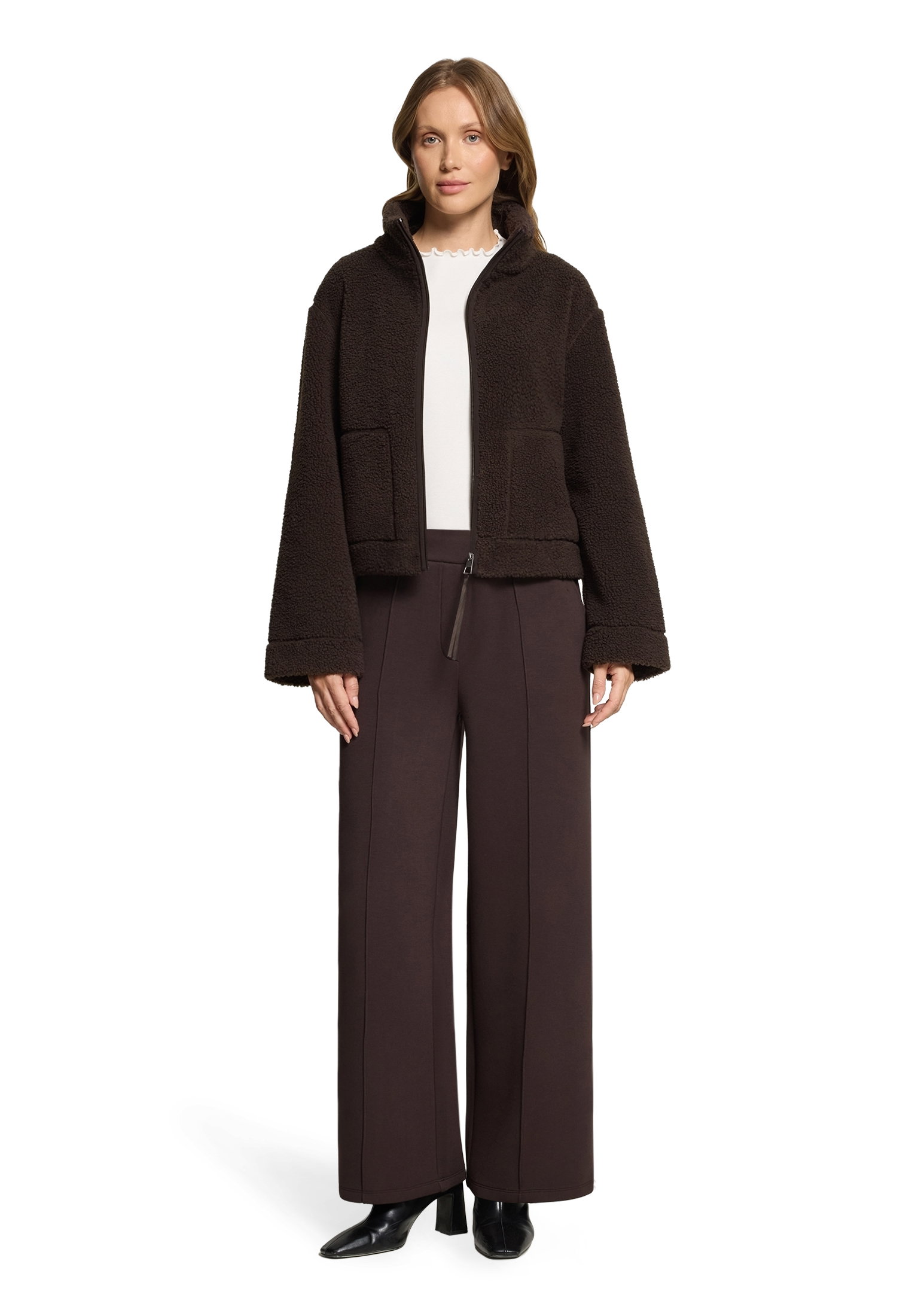 Sweat Jacke Kurz 1/1 Arm, Black Coffee #5