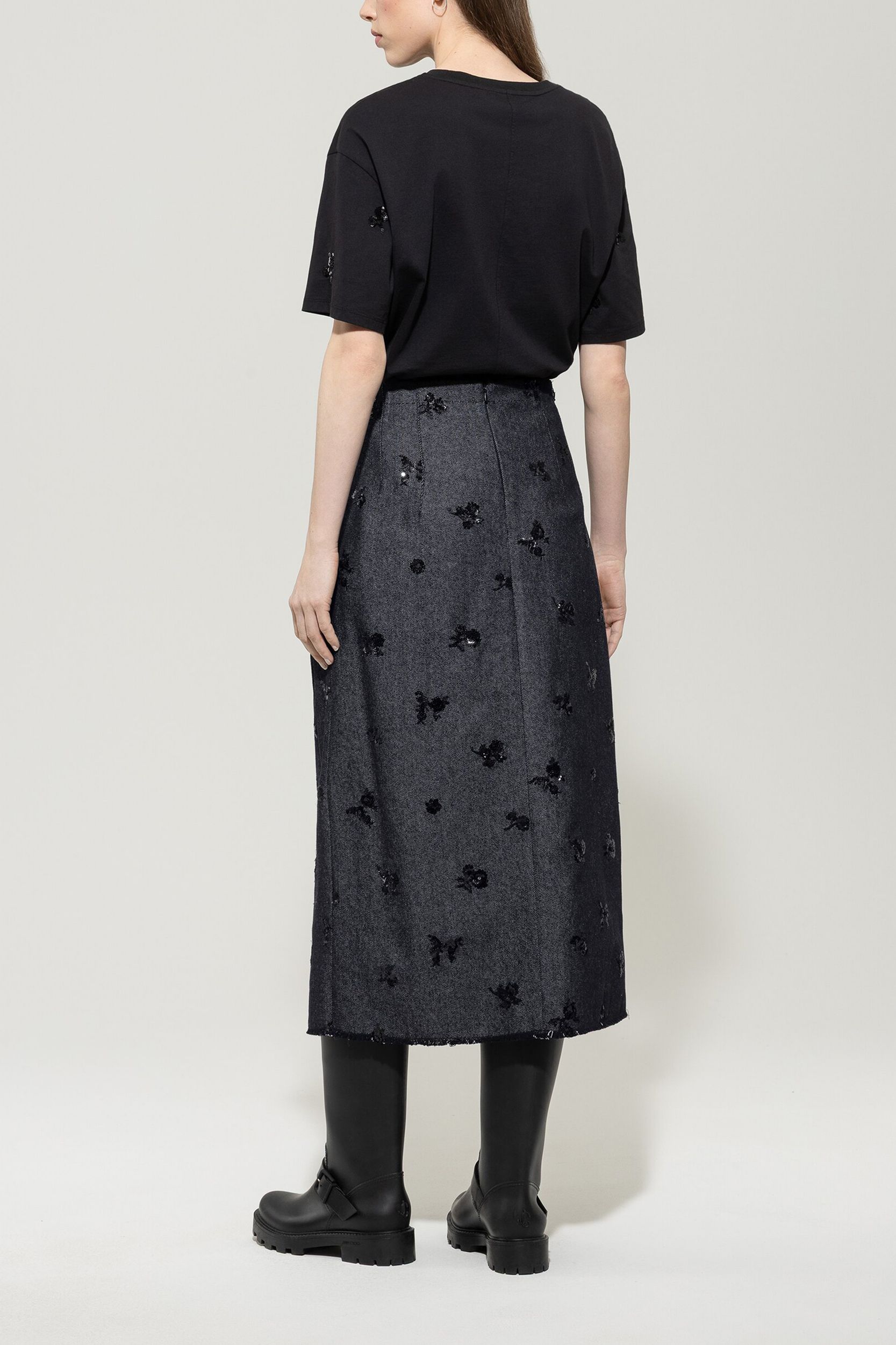 Luisa Cerano |  Shirt mit Pailletten-Stickerei, deep black | 36 | black