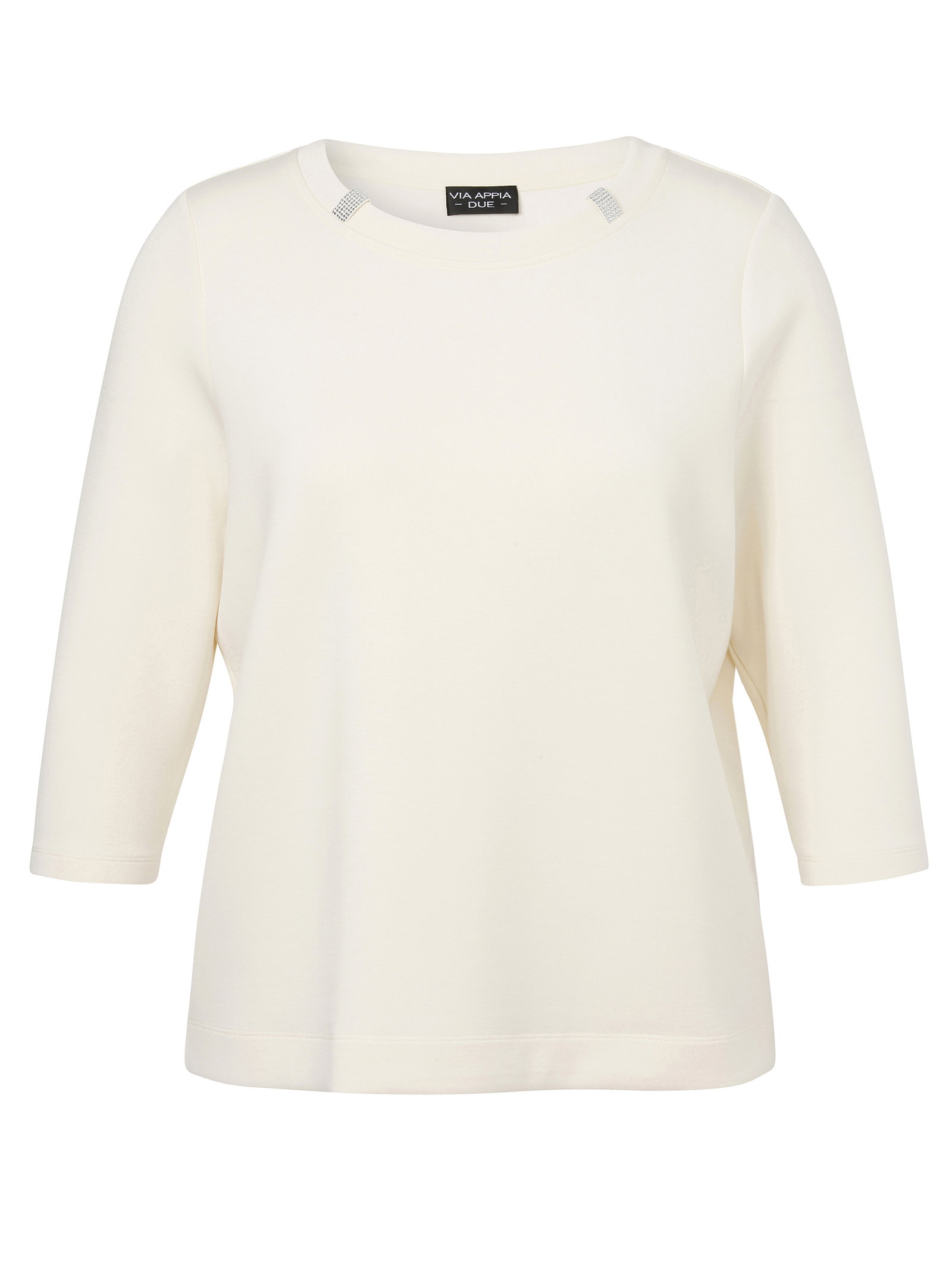 Sweatshirt Rundhals 3/4 Arm, creme #1