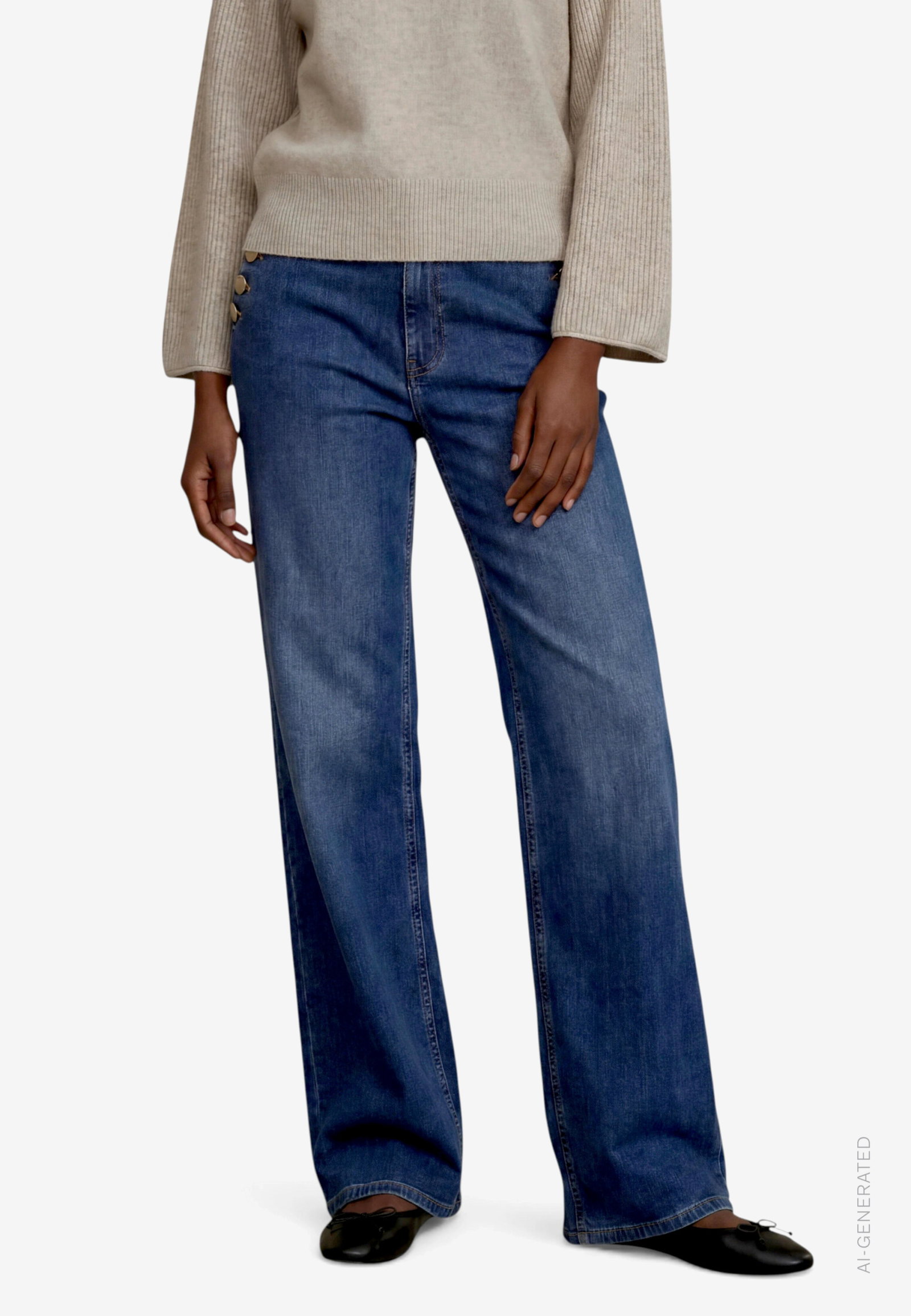 Hose Jeans 1/1 Länge, Dark Blue Denim #2