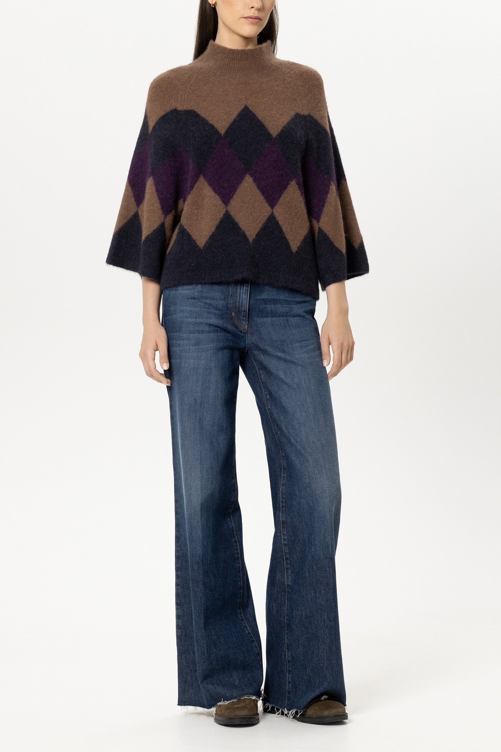 Cape-Pullover mit Muster, winter navy/caramel #2