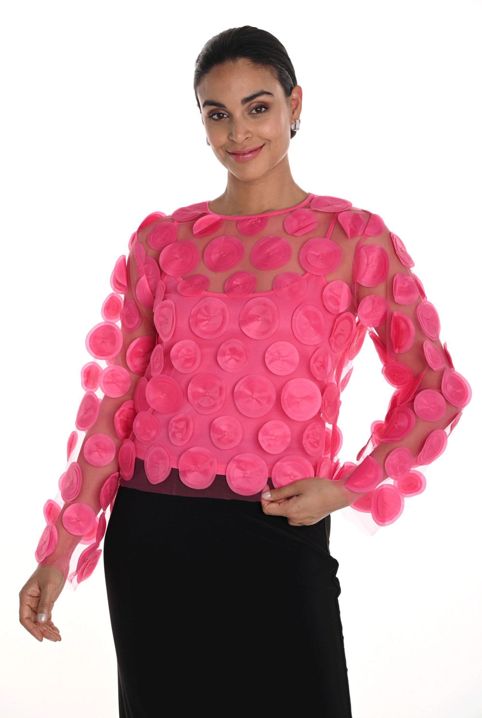 Frank Lyman |  Frank Lyman Design-Top mit 3D-Applikationen | L