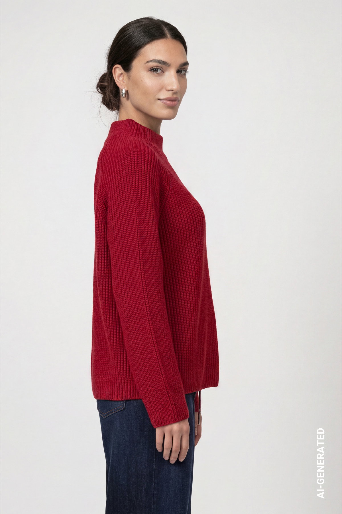 Pullover, red dahlia #3
