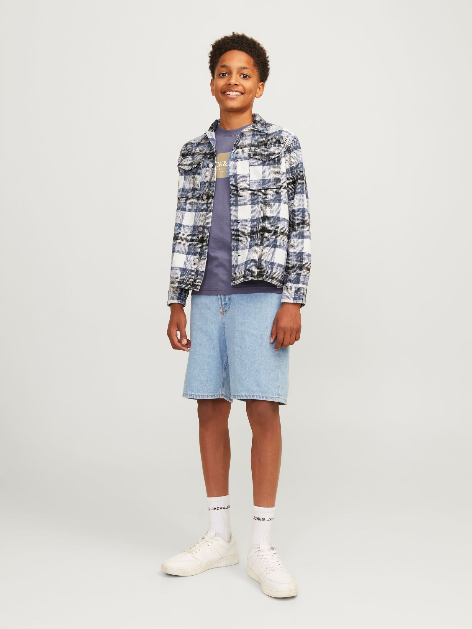 Jack&Jones | JORVESTERBRO CHECK OVERSHIRT LS JNR | 164 | nightshadow blue