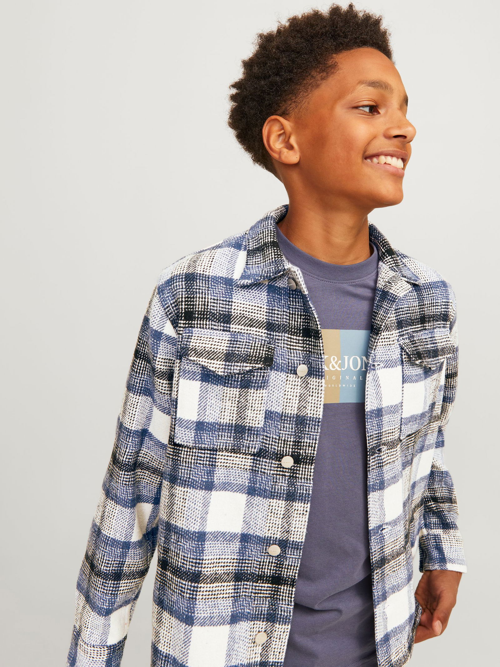 Jack&Jones | JORVESTERBRO CHECK OVERSHIRT LS JNR | 164 | nightshadow blue