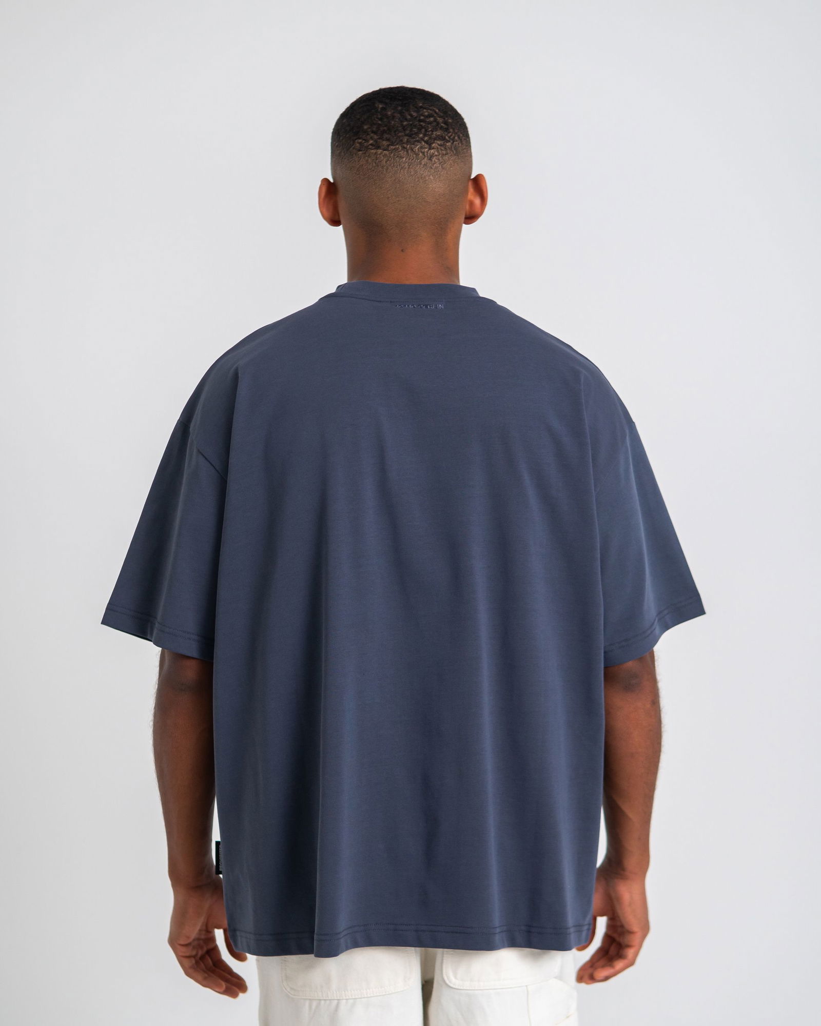  |  Prohibited Embroidery Unisex Oversized Shirt | L | Steel Grey