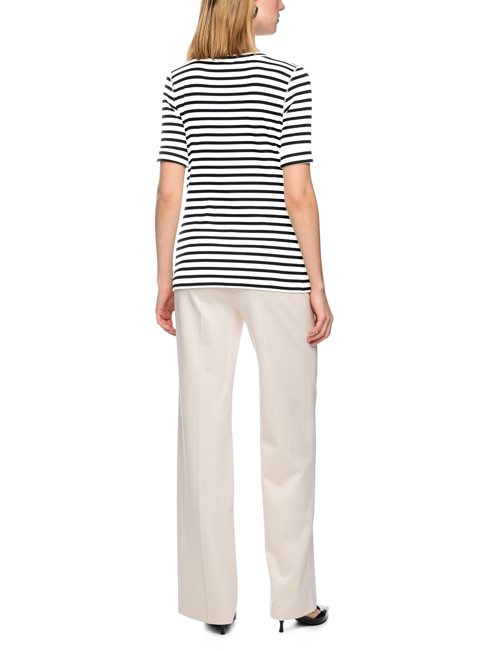 Marc Cain Additions Ringel-T-Shirt aus Baumwoll-Ripp #3