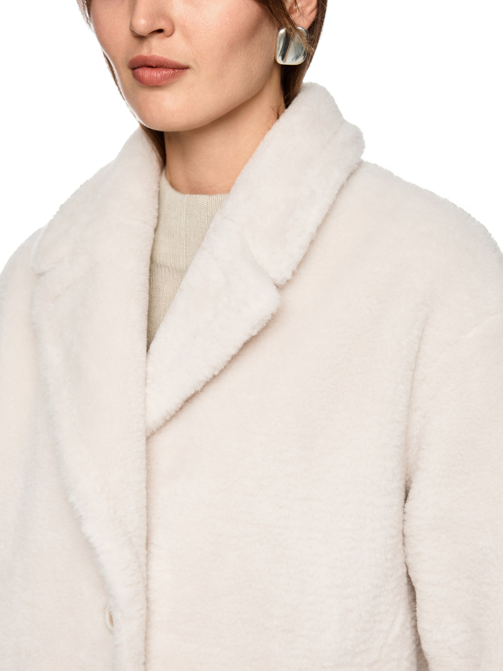 Marc Cain Fake Fur Mantel in Oversized-Form #4