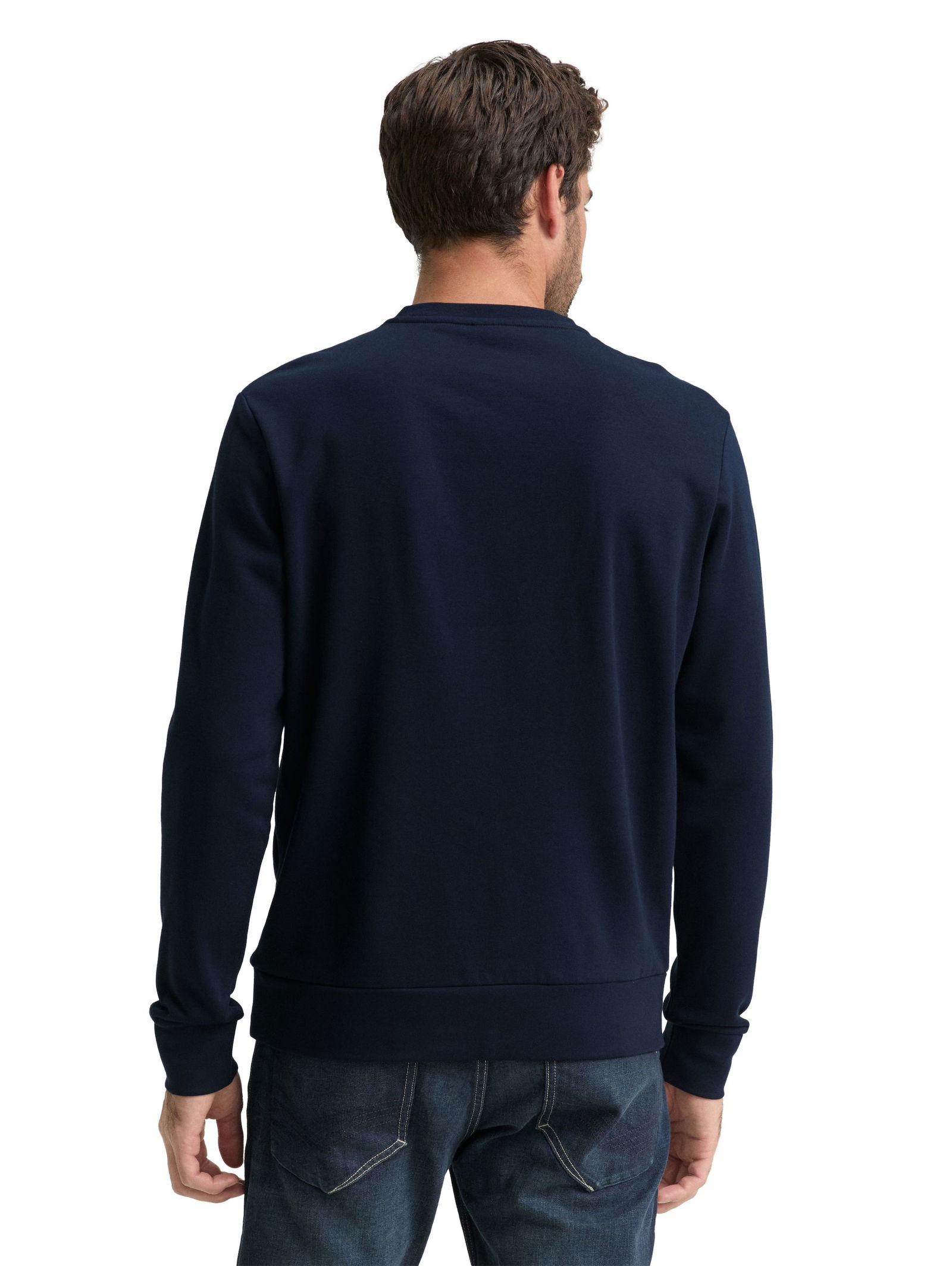  | printed crew neck sweater, sky captain blue | M | sky captain blue