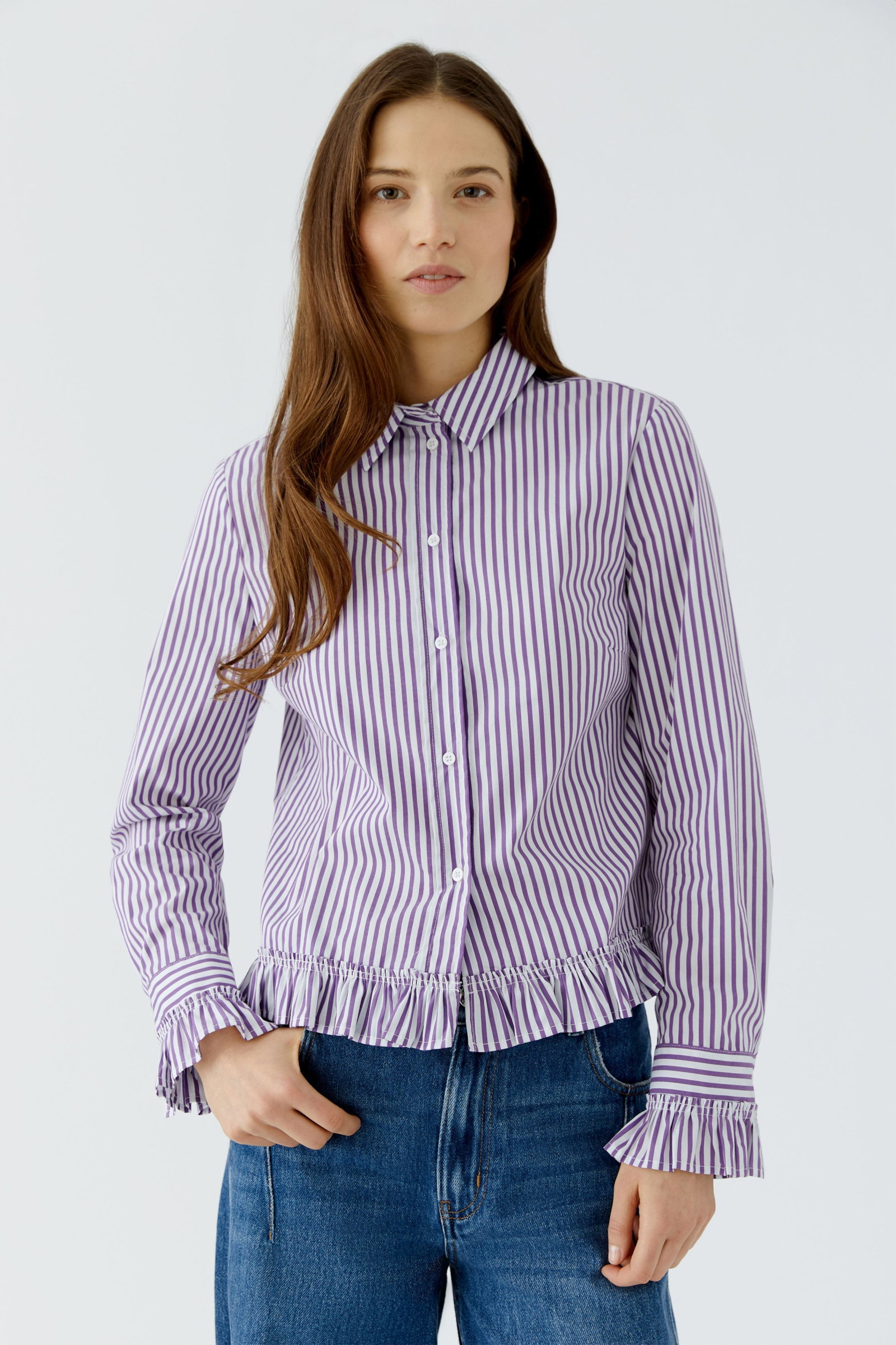 Bluse, white violett #5